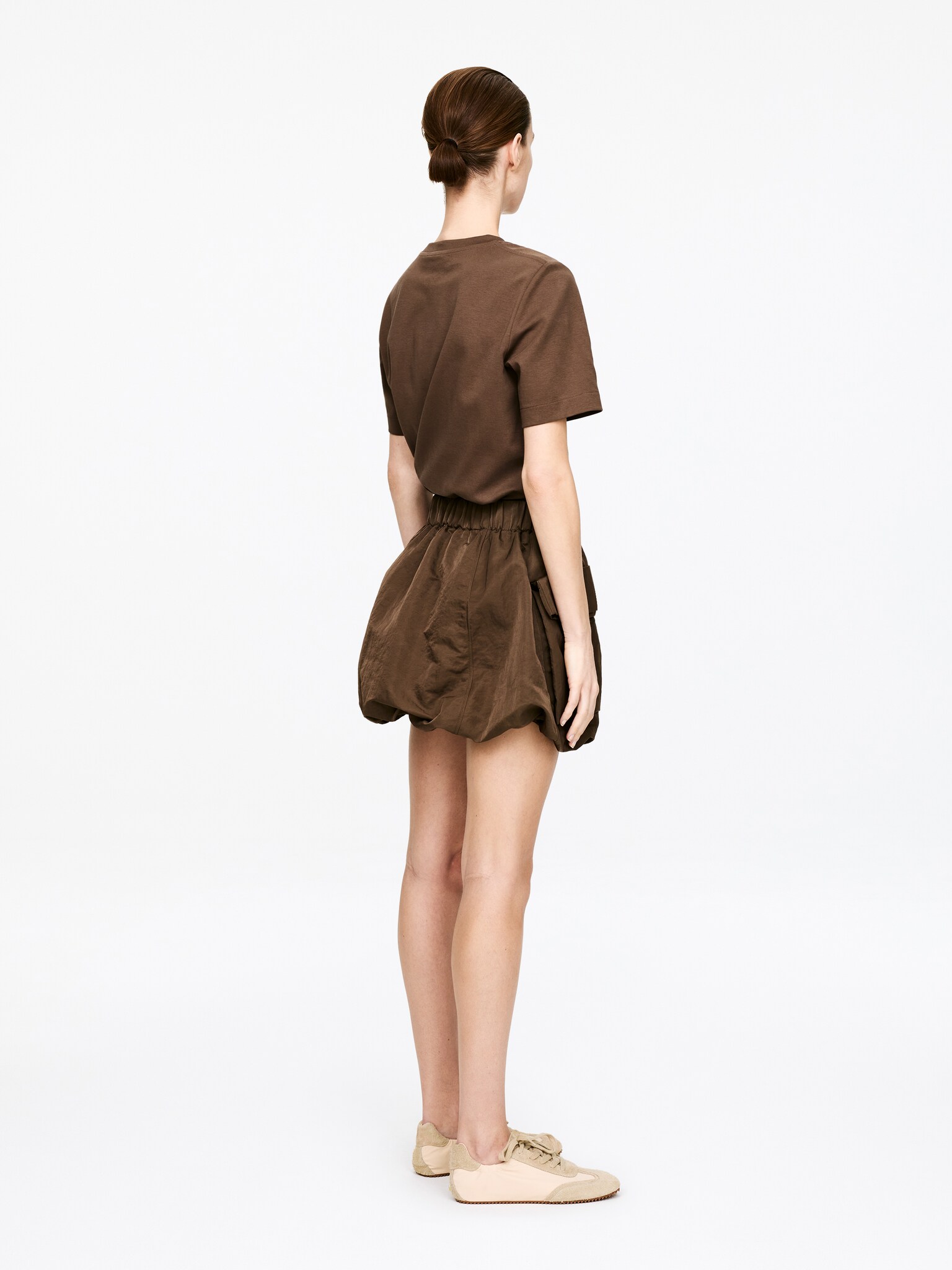 Mini Bubble Skirt - Brown - 5