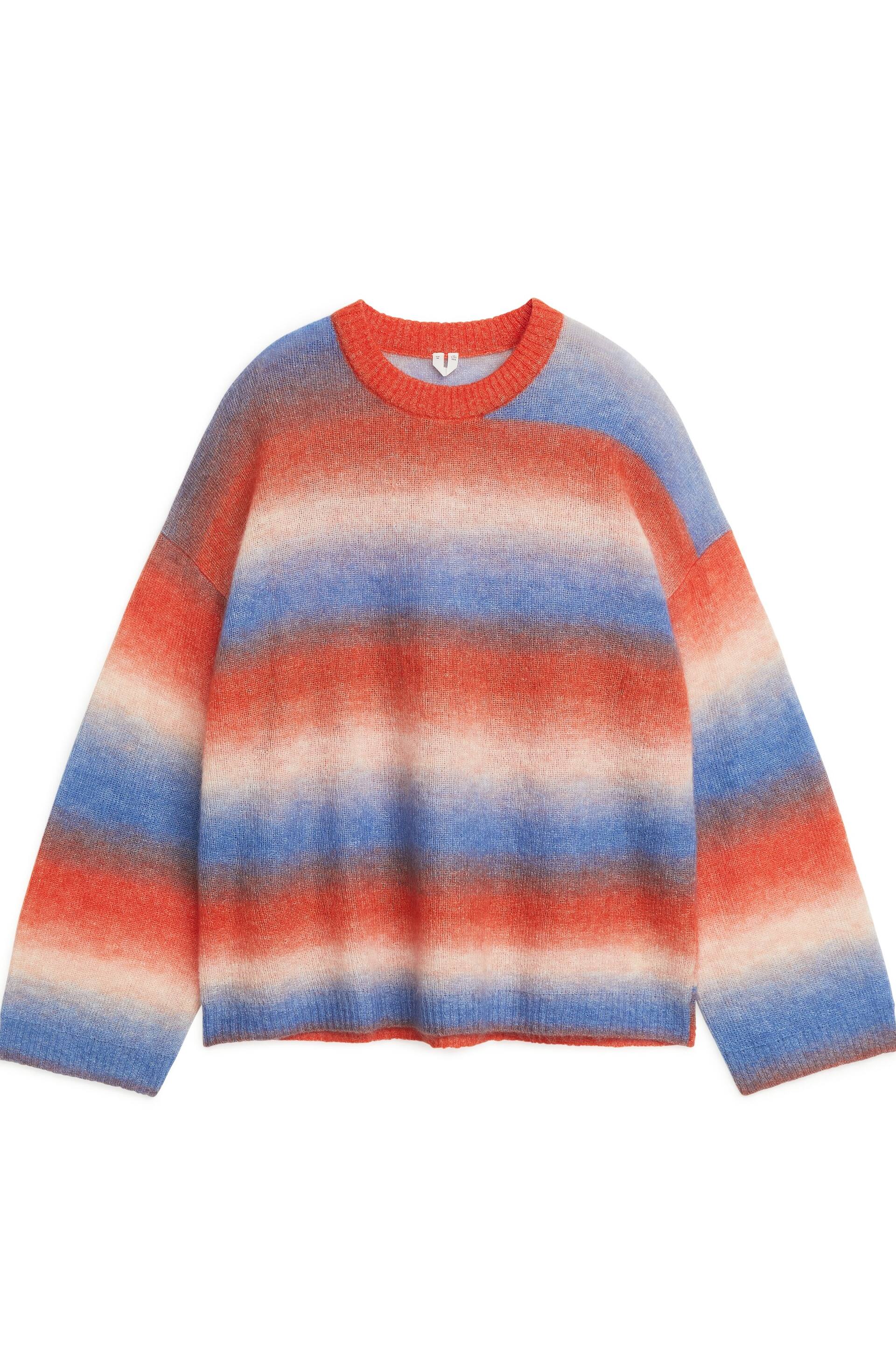 View larger image: Striped Mohair Blend Jumper - Orange/Blue - Ladies | H&M GB 1
