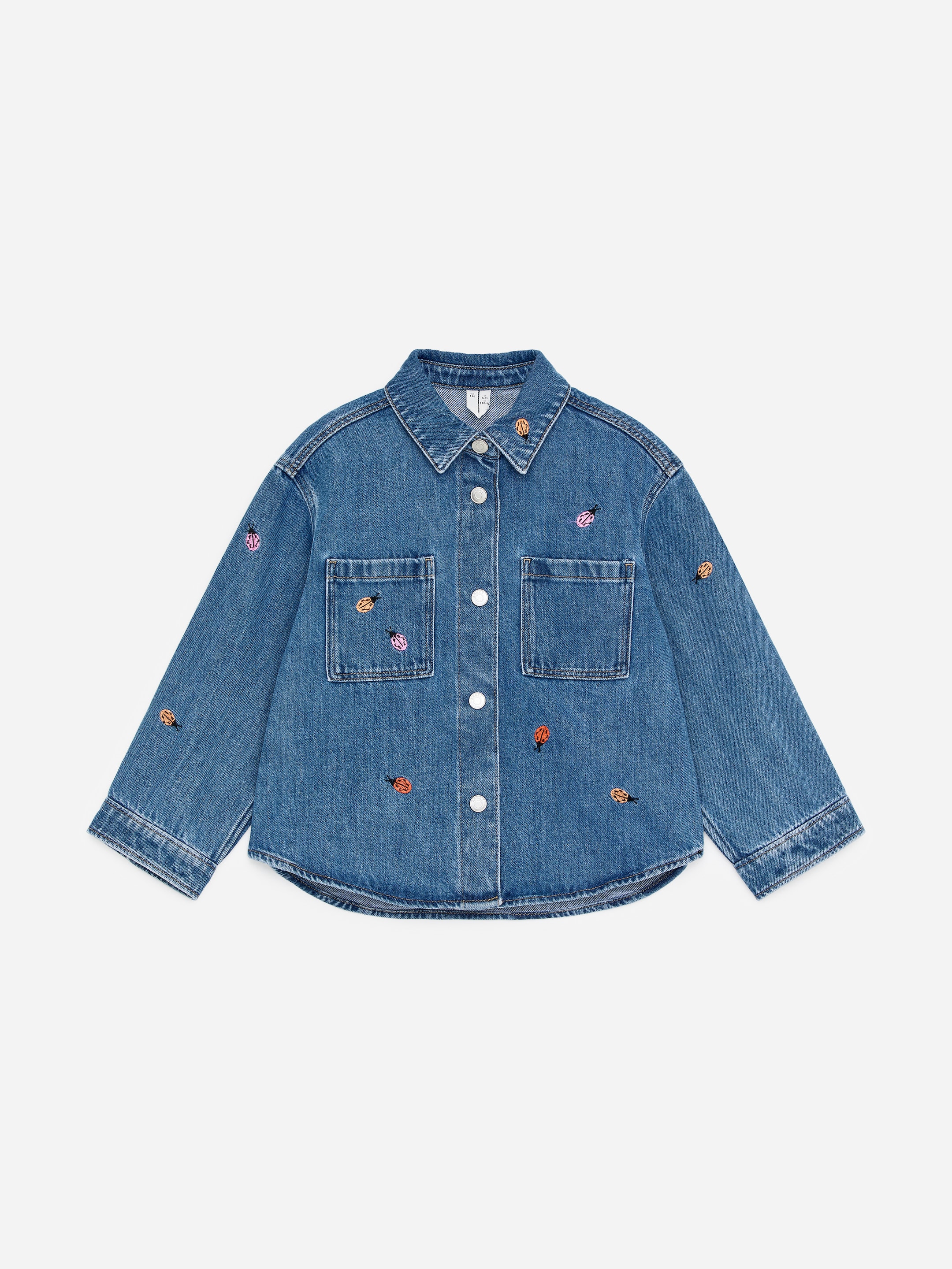 Embroidered Denim Shirt-#466a91-18142
