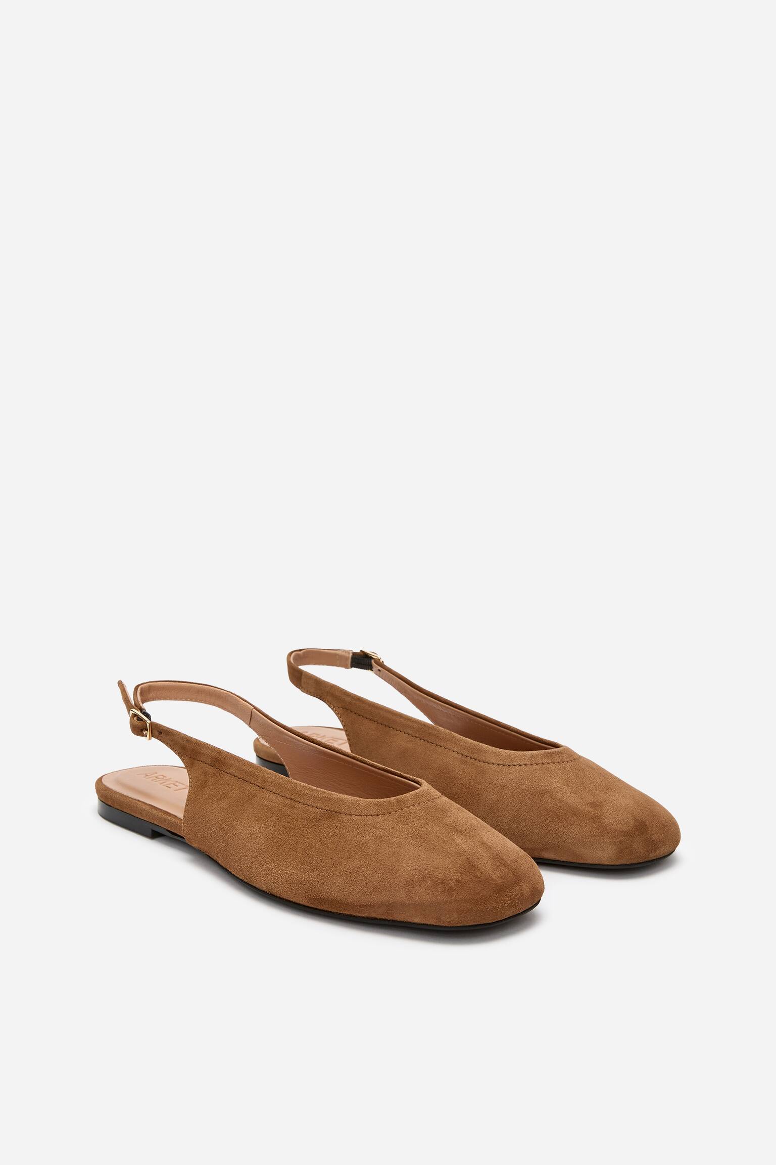 Slingbacks i mocka - Brun - 5