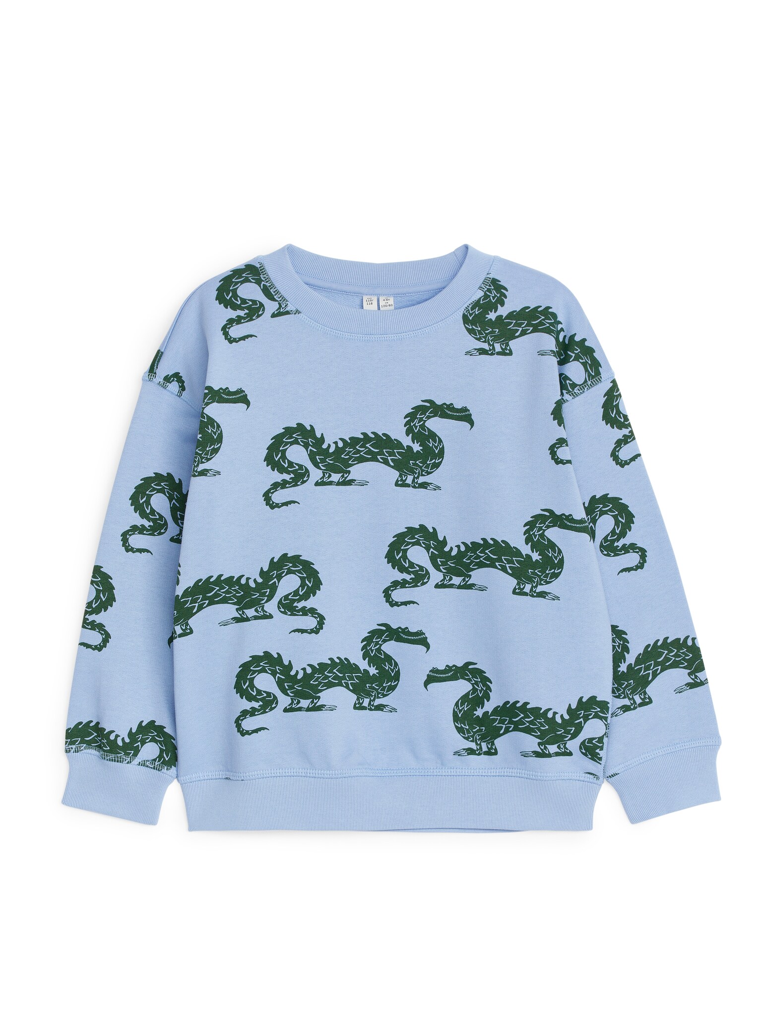 Avslappet collegegenser - Lyseblå/drager