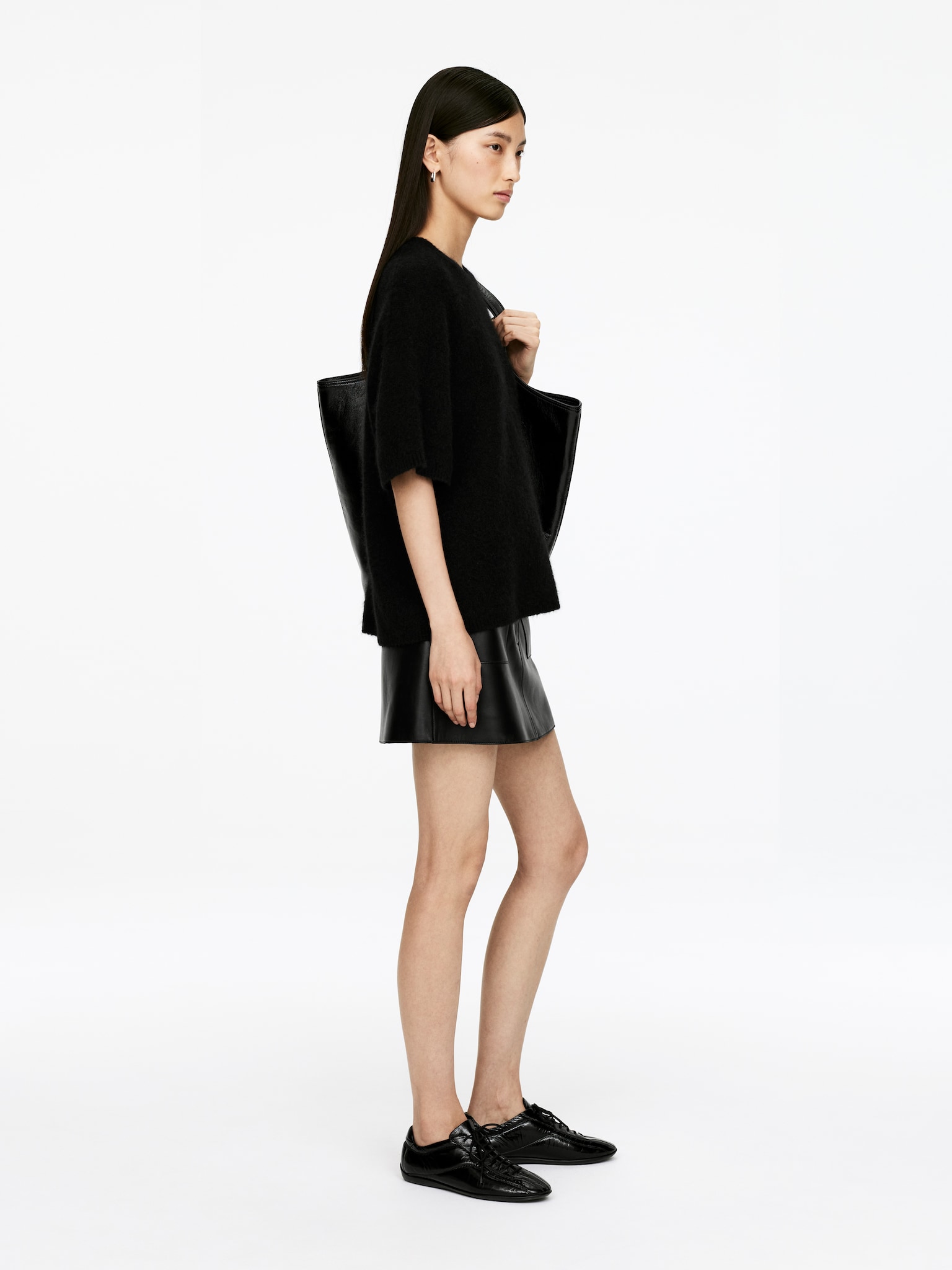 Alpaca-Wool Blend Jumper - Black/Grey/Off White - 6