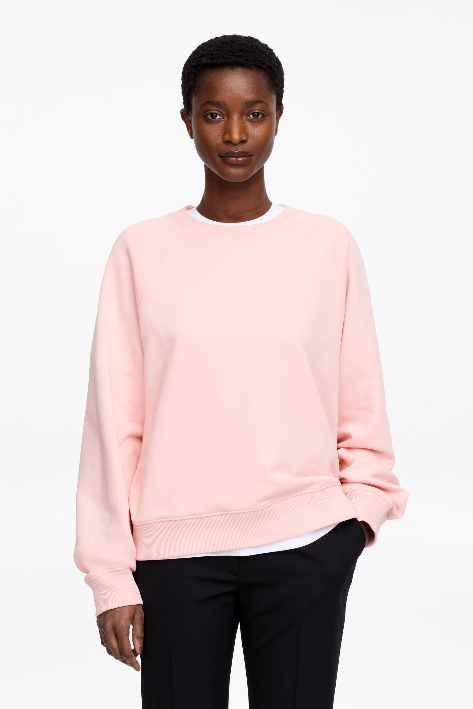 Sweatshirt i French terry - Rosa/Brun/Blå/Mörkbrun/Ljusturkos/Gråmelerad/Röd/Ljusbeige - 1