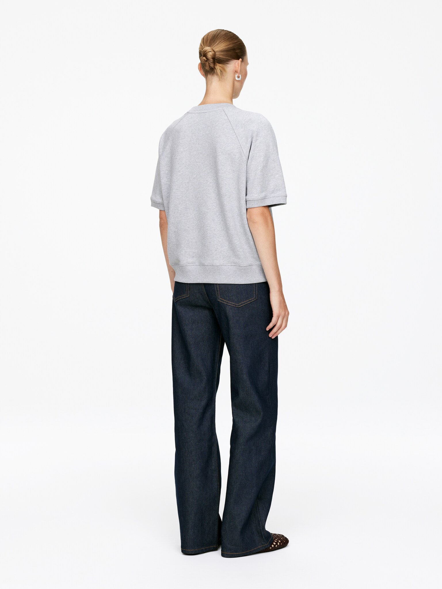 Sweat en tissu éponge - Gris chiné/Rose pâle/Bleu/Rouge foncé/Blanc cassé - 4