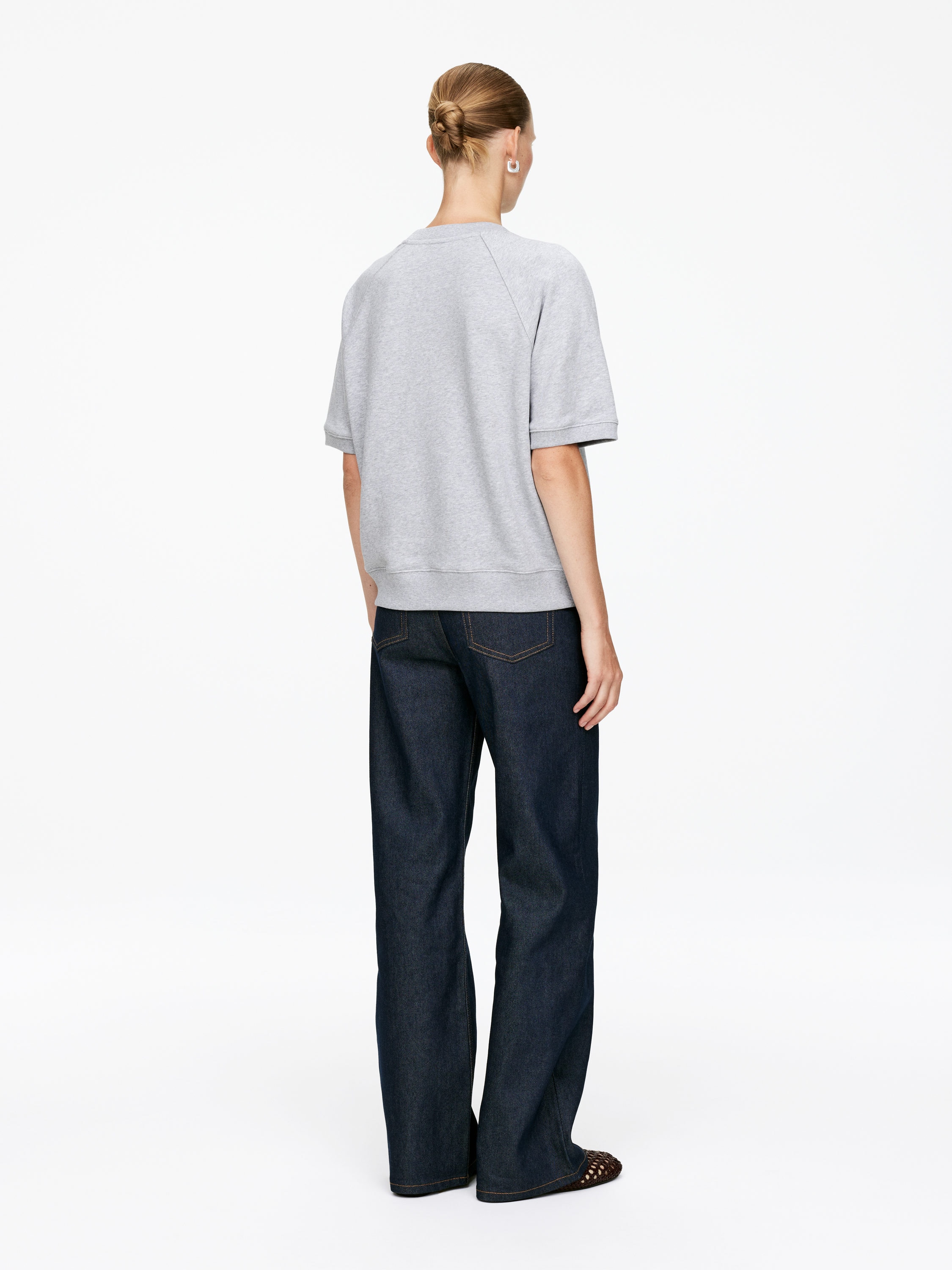 French Terry Sweatshirt - Grey Melange - Regular fit - Women - StillMedia/Lookbook - 8