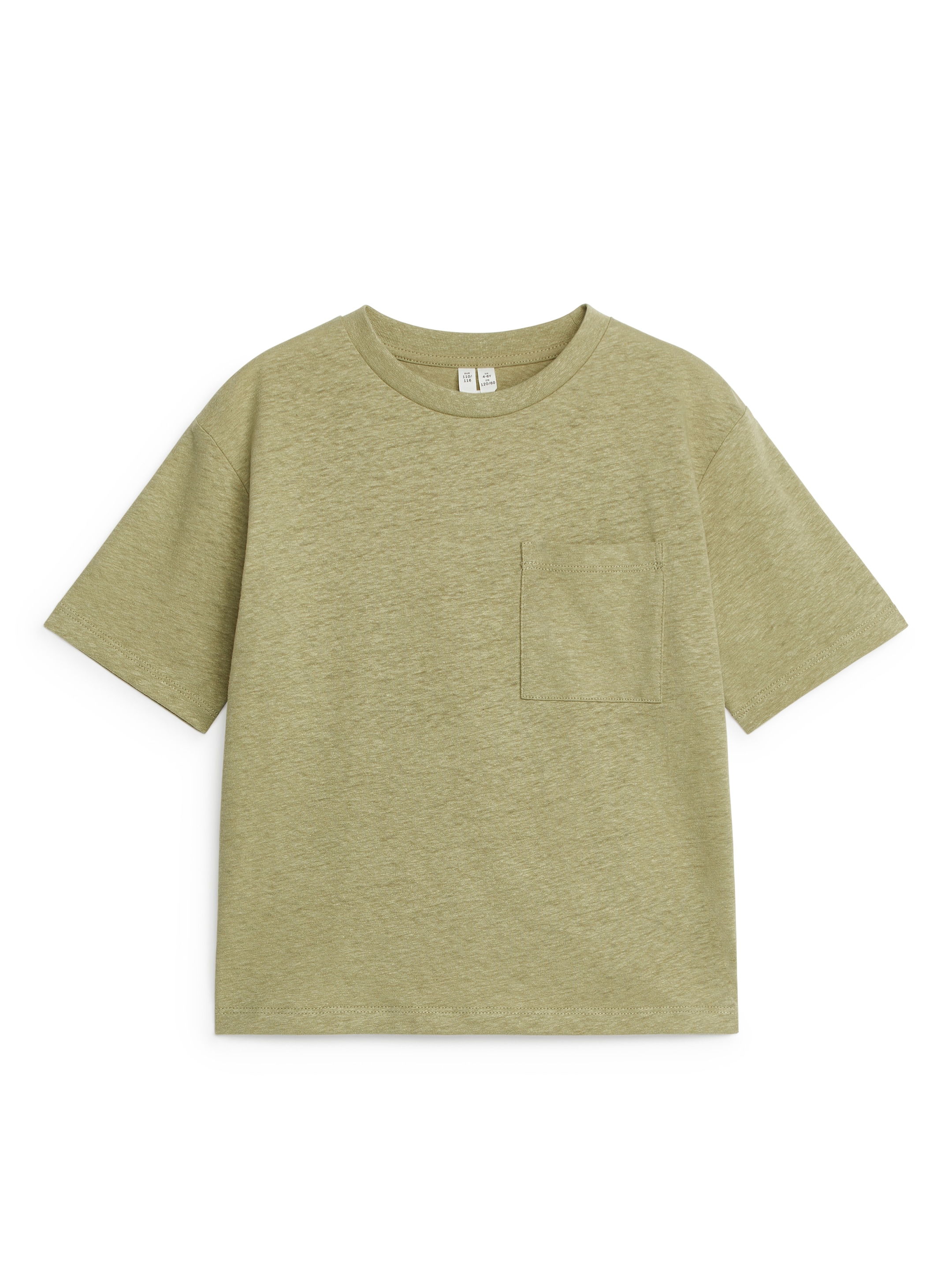 Vis større bilde: Loose Fit Linen Blend T-Shirt - Khakigrønn - BARN | H&M NO 1