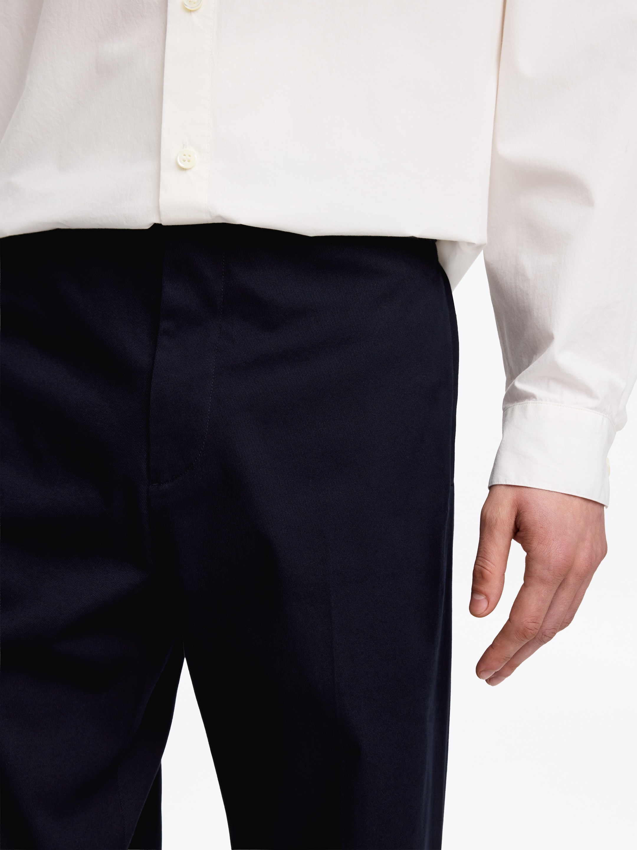 Relaxed Cotton Twill Trousers - Dark Blue - Relaxed fit - Men - StillMedia/Lookbook - 3