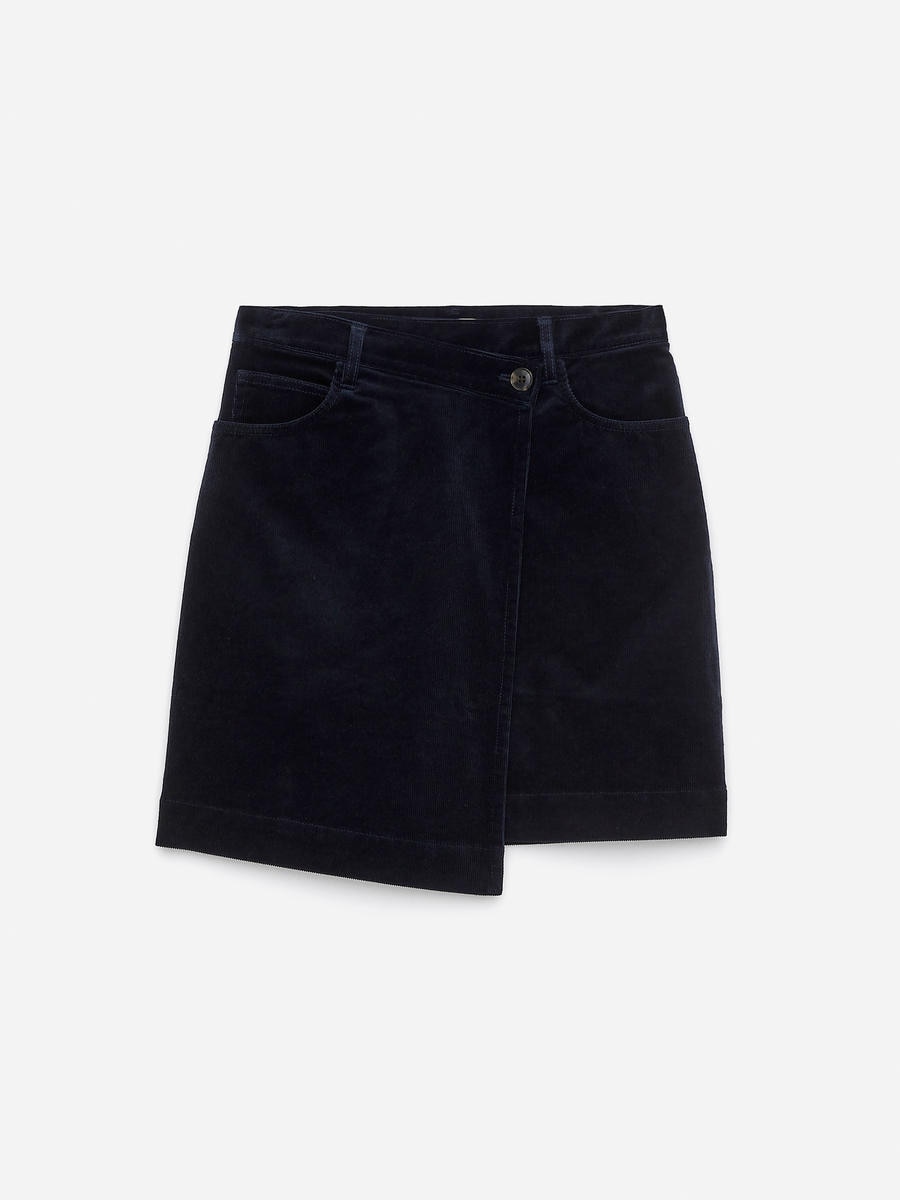 ARKET Women's  Corduroy Wrap Skirt Blue,  size 42