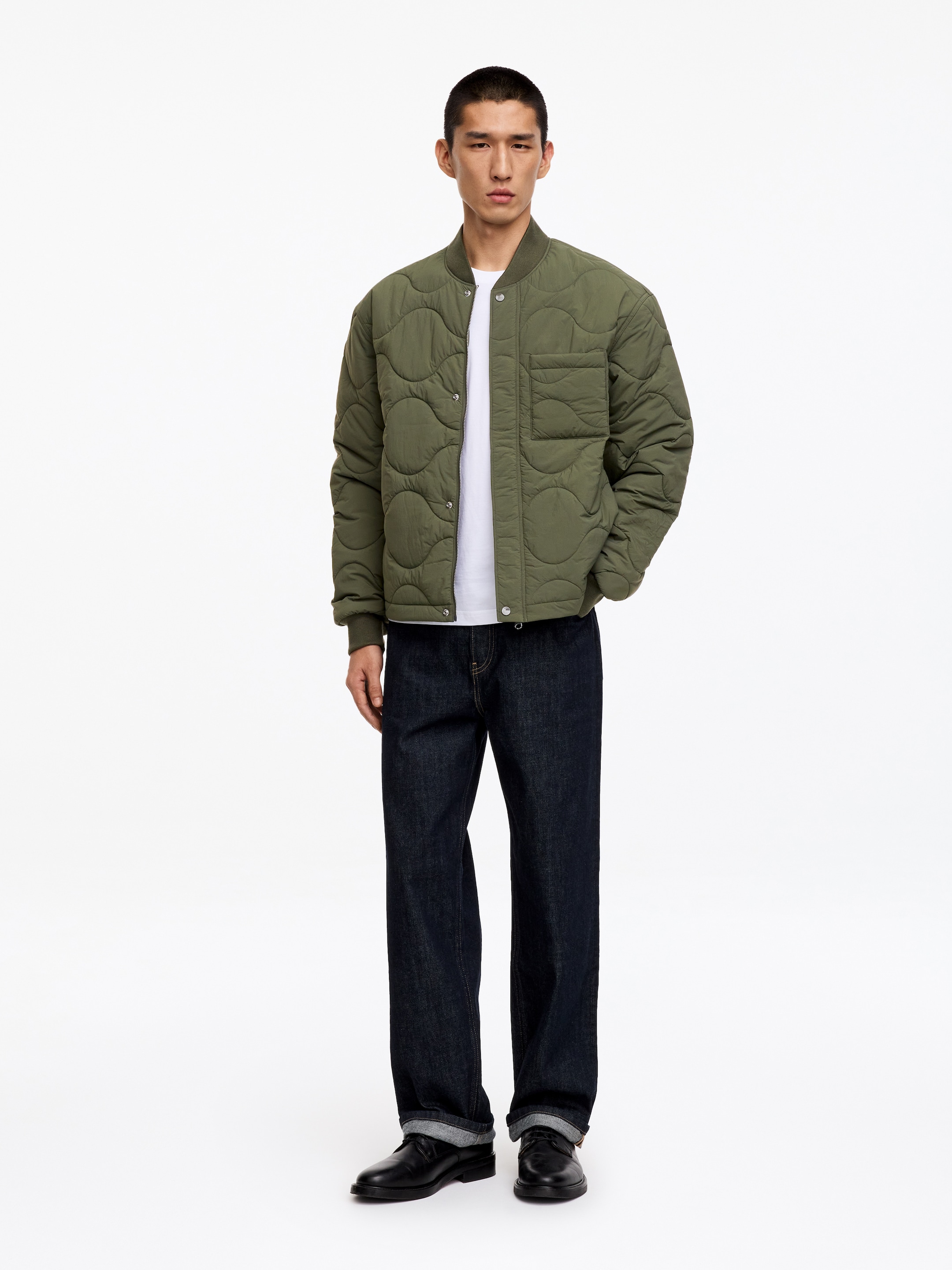 2-in-1 Quilted Liner Jacket-Green-19832