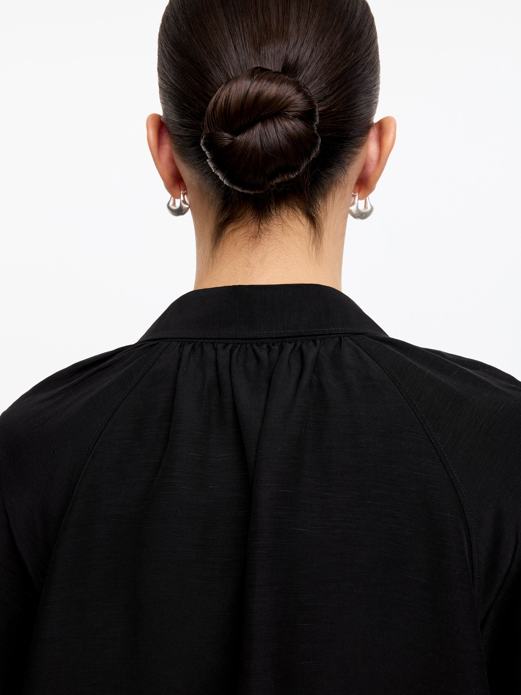 Viscose-Linen Shirt - Black - Regular fit - Women - StillMedia/Lookbook - 3