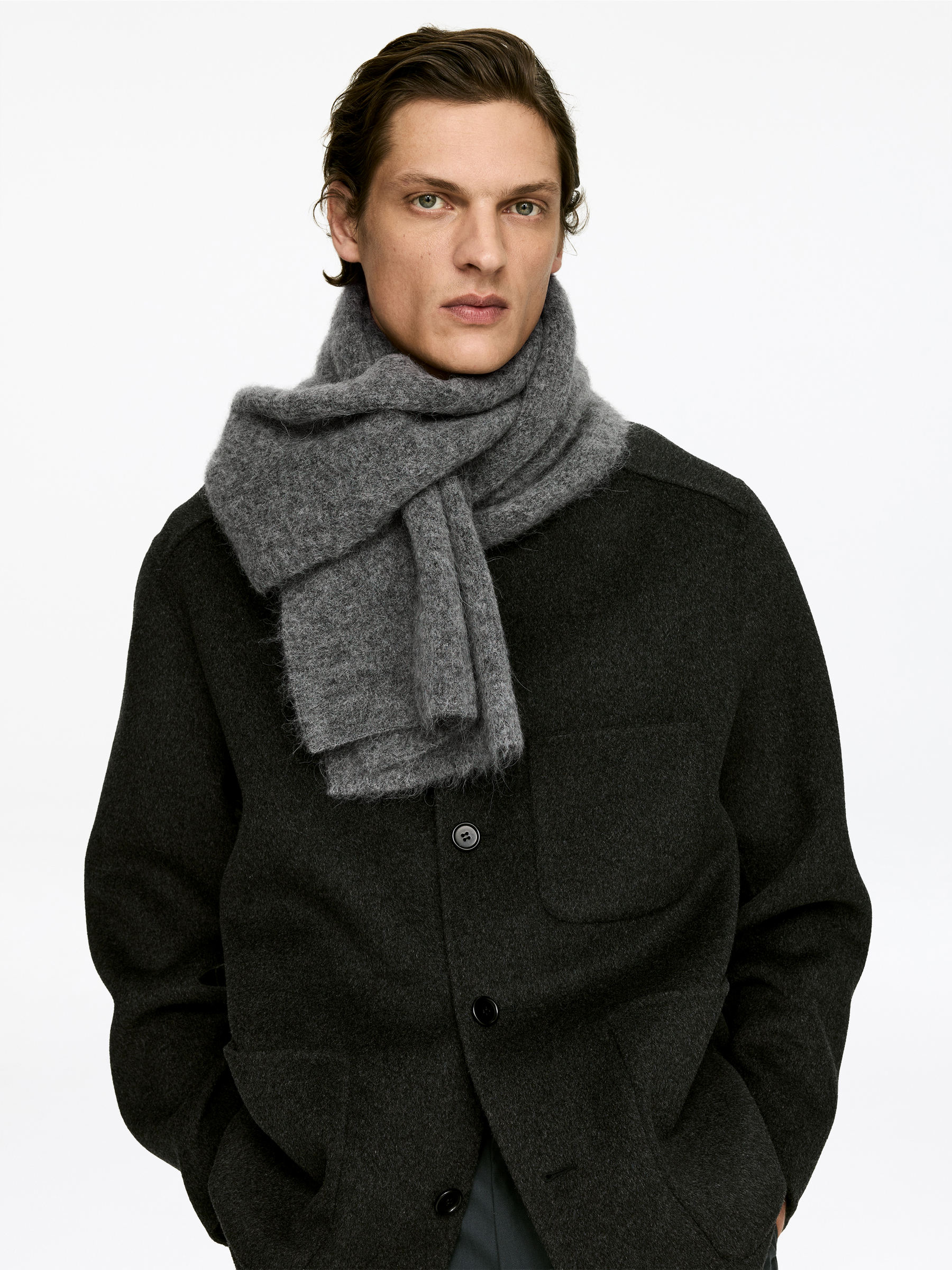 Alpaca-Wool Blend Scarf - Grey - Men - StillMedia/Lookbook - 4
