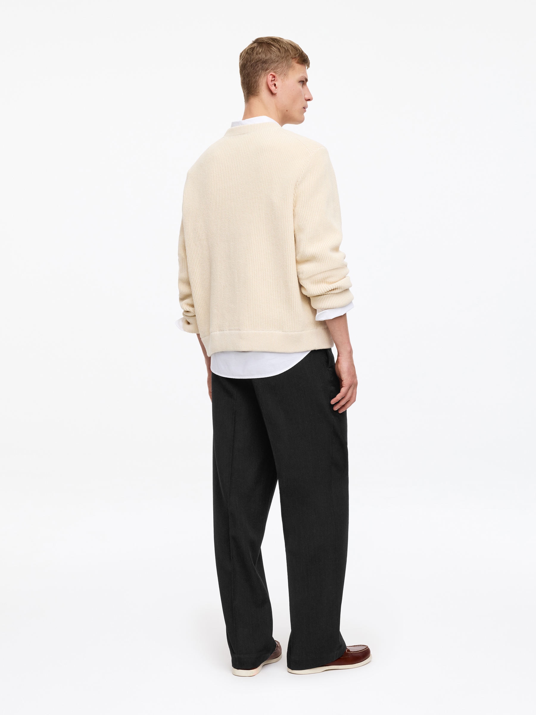Loose Fit Wool Trousers - Black - Loose fit - Men - StillMedia/Lookbook - 3