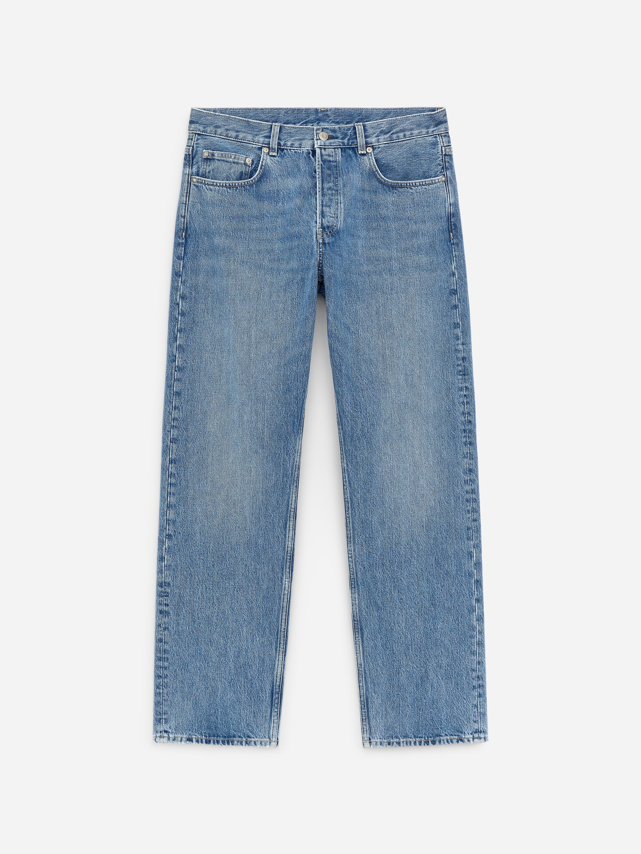 OCEAN Loose Straight Jeans-#3E64A7-18840