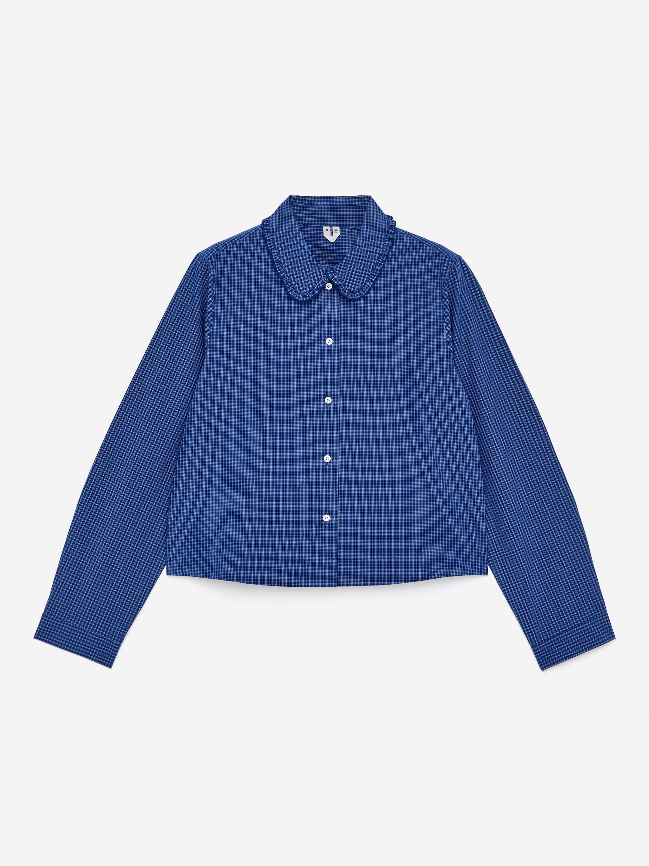 Frill Blouse - Blue/Checkered - Regular fit - Women - StillMedia/DescriptiveStillLife - 2