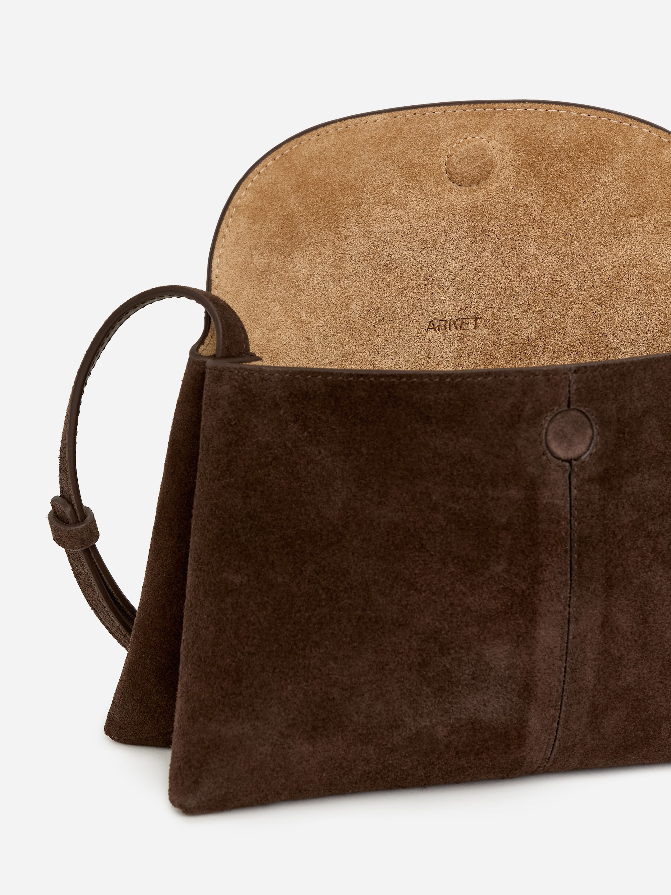 Sac bandoulière en croûte de cuir suédé - Marron - Femme - StillMedia/DescriptiveDetail - 4