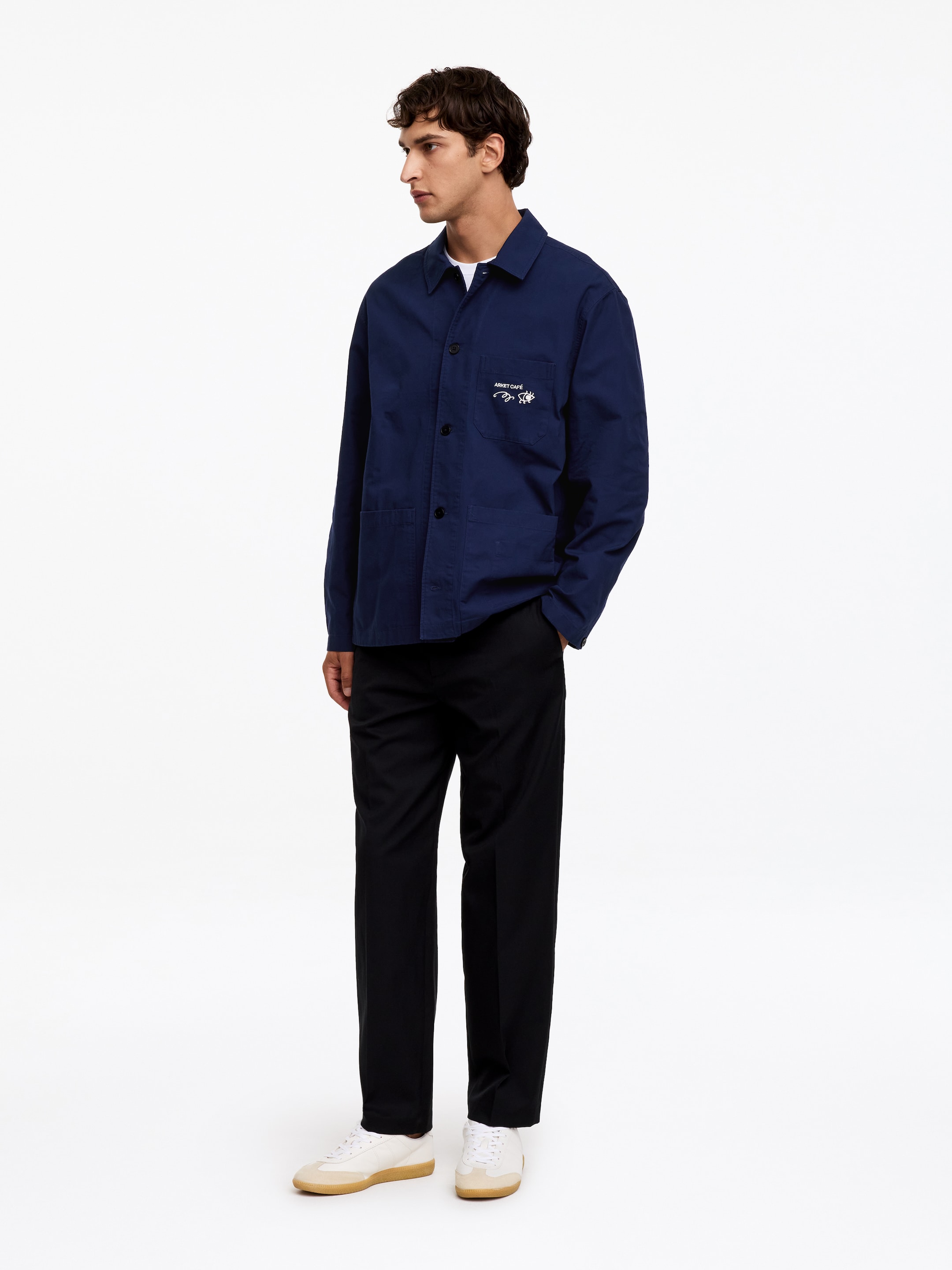 Bawełniana koszula wierzchnia ARKET CAFÉ - Ciemnoniebieski - Luźny fason - Men - StillMedia/Lookbook - 3