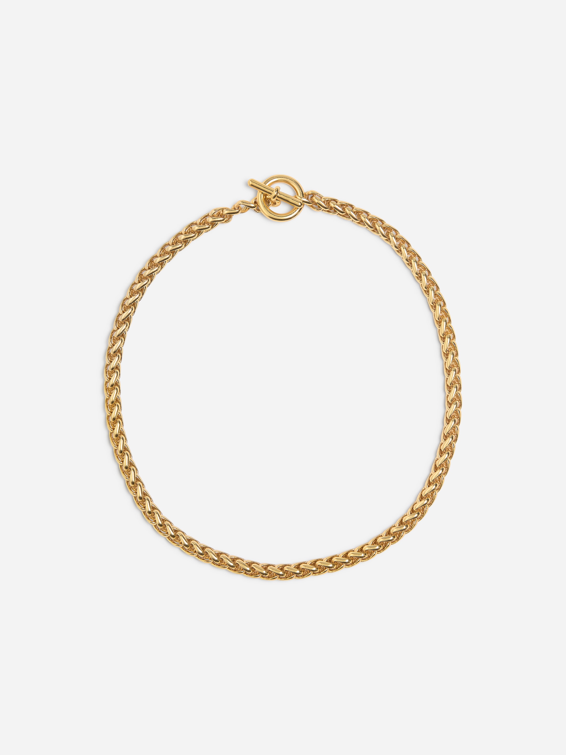 Collar de cadena trenzada-Gold-coloured-20610