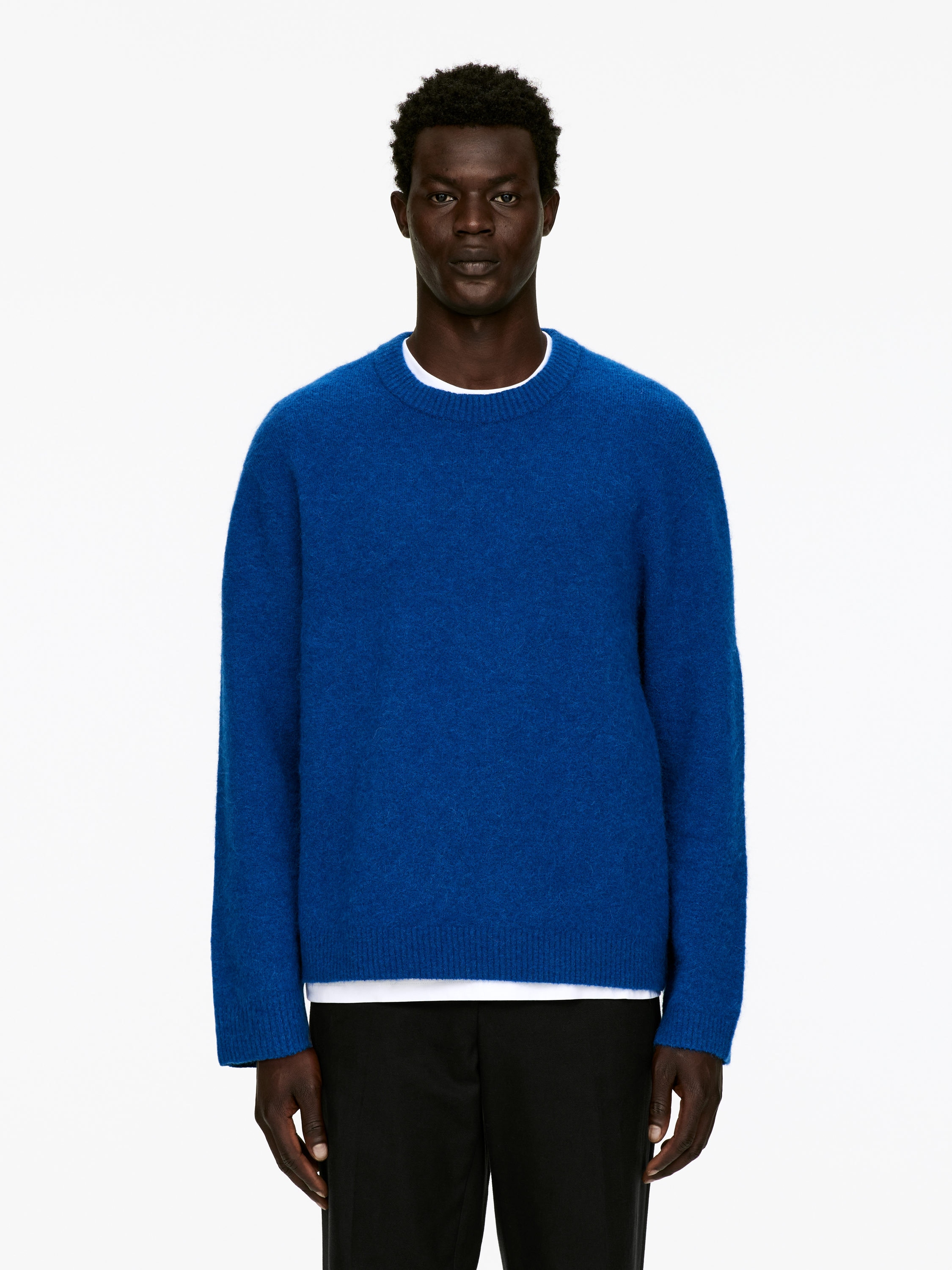 Alpaca-Wool Blend Jumper - Blue - Regular fit - Men - StillMedia/Lookbook - 3