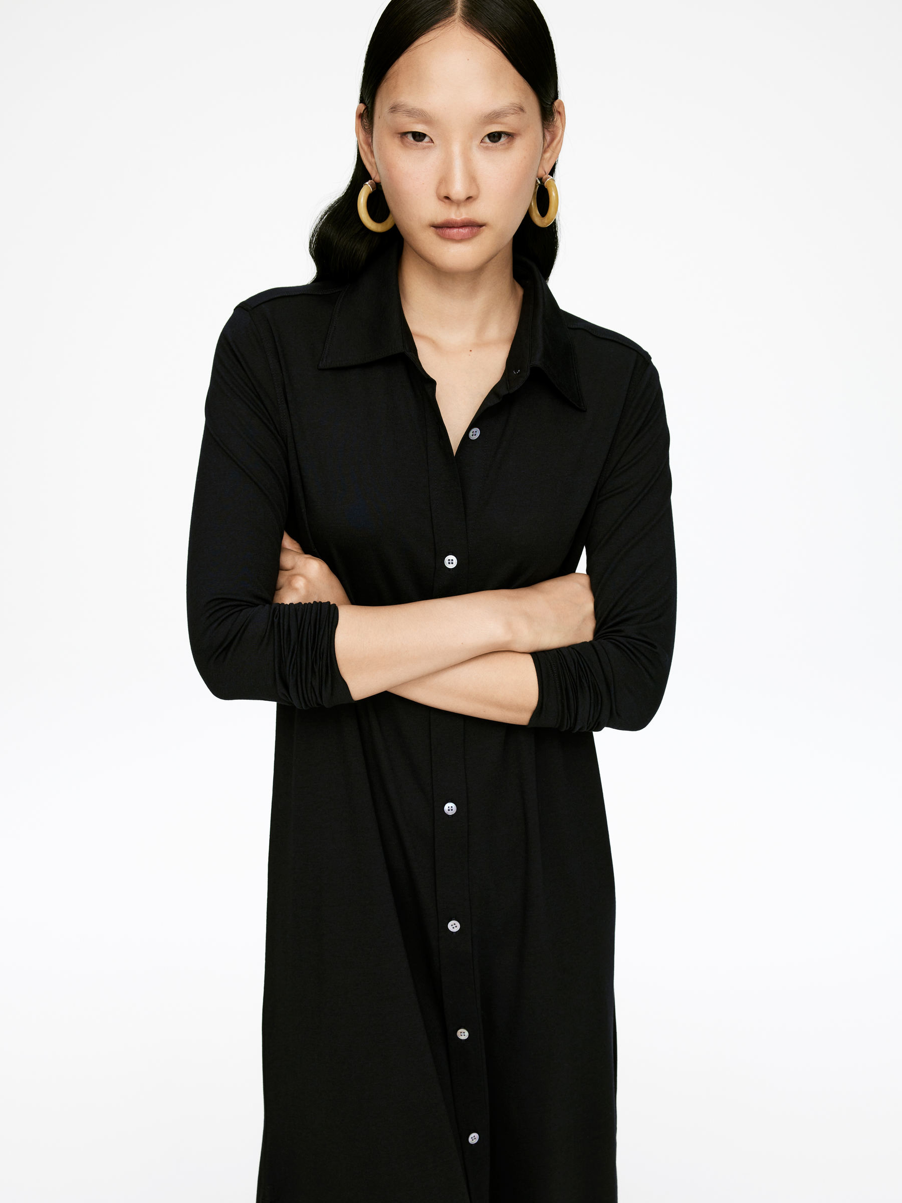 Maxi Shirt Dress - Black - Regular fit - Women - StillMedia/Lookbook - 6