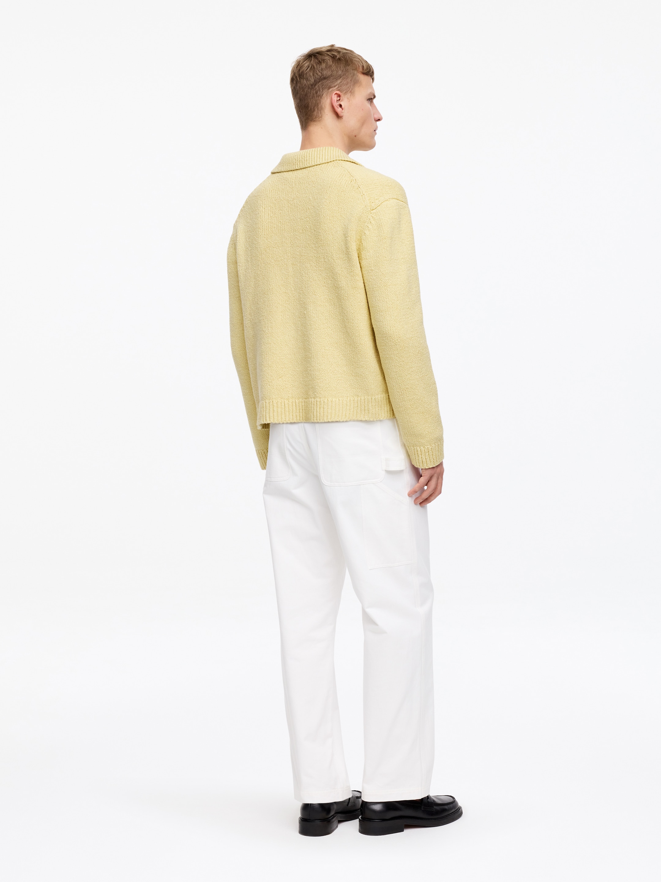 Cotton Blend Zip Cardigan - Yellow - Loose fit - Men - StillMedia/Lookbook - 4