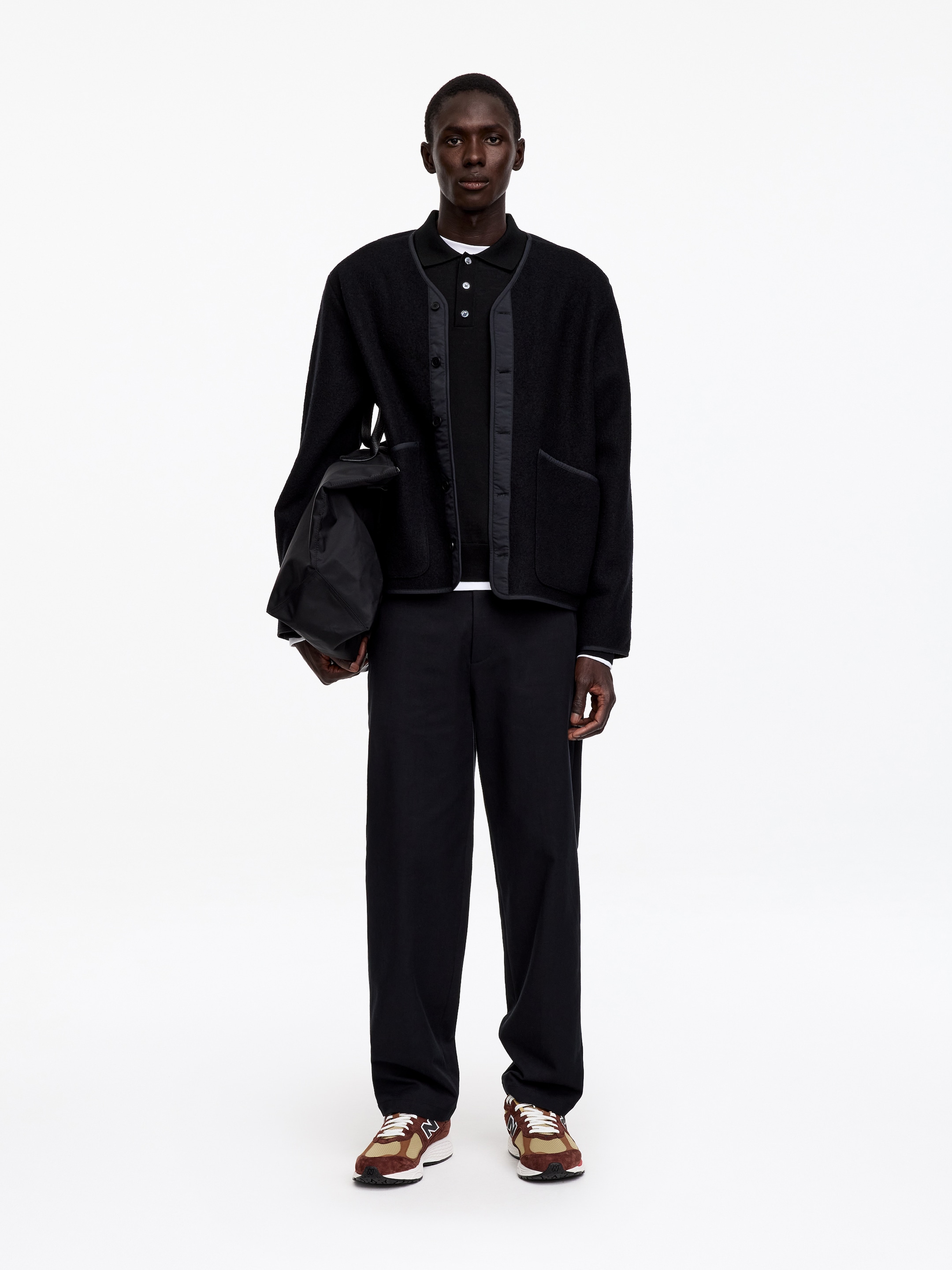 Merino Polo Jumper - Black - Regular fit - men - StillMedia/Lookbook - 4