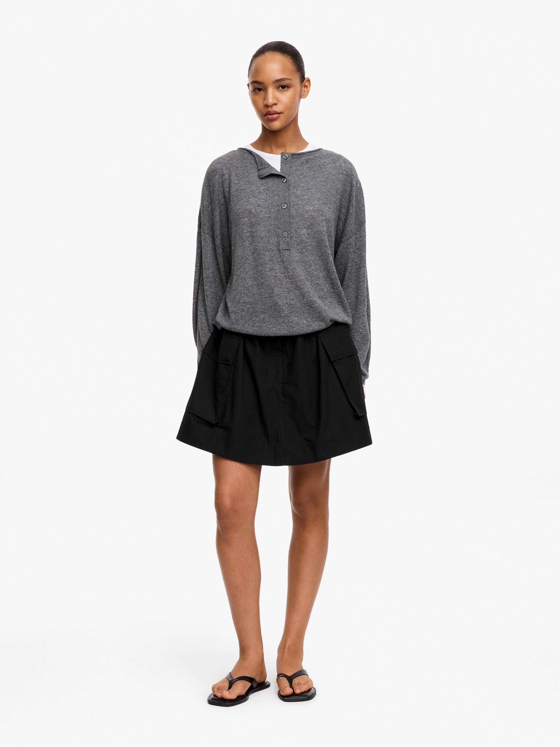 Pima Cotton Skirt-Black-20295