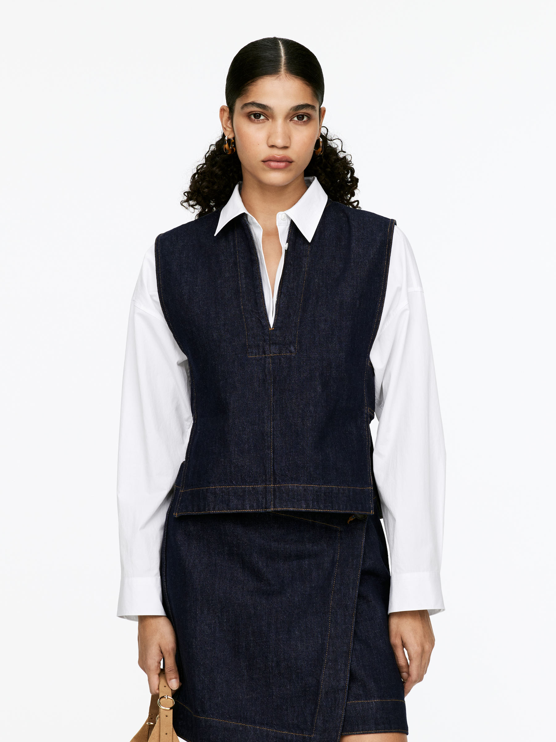 Gilet en denim - Bleu foncé - Regular fit - Femme - StillMedia/Lookbook - 3