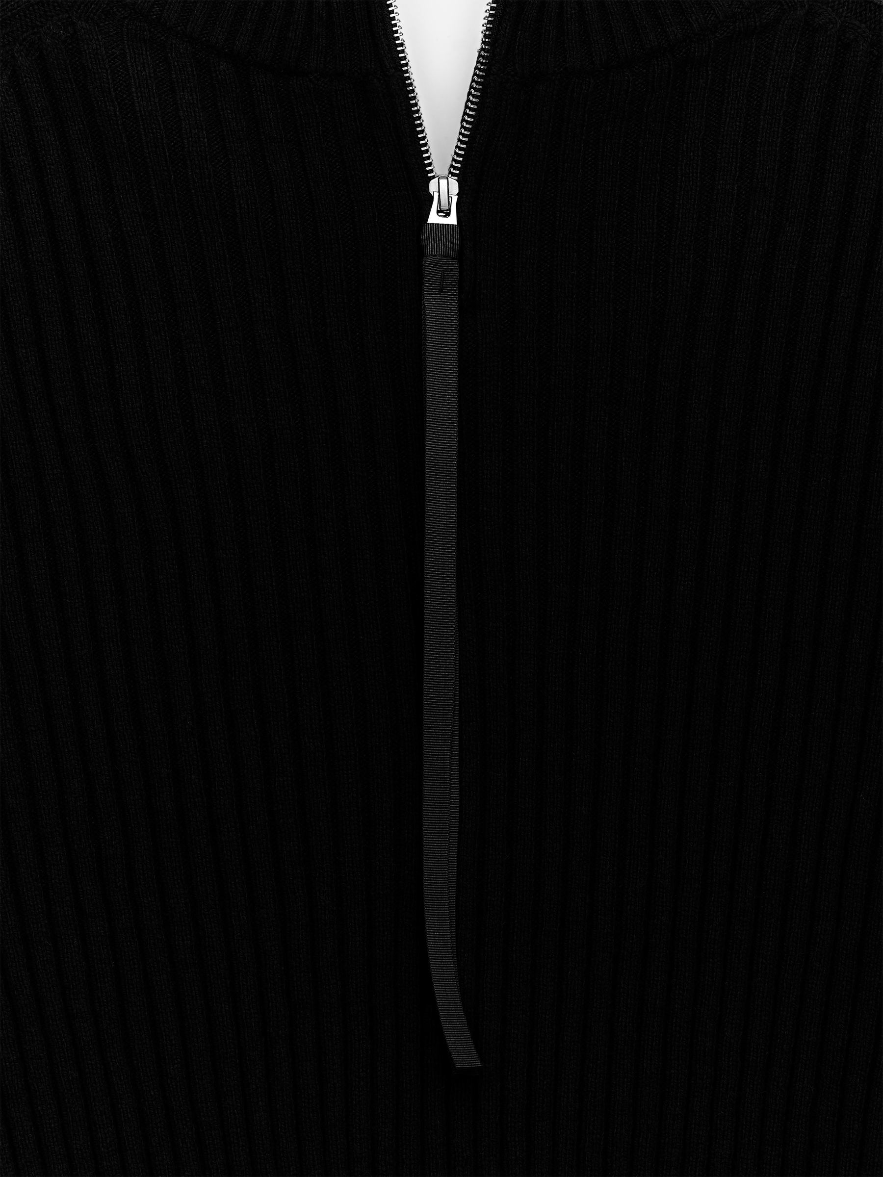 Zip-Detail Wool Jumper - Black - Regular fit - Women - StillMedia/DescriptiveStillLife - 1