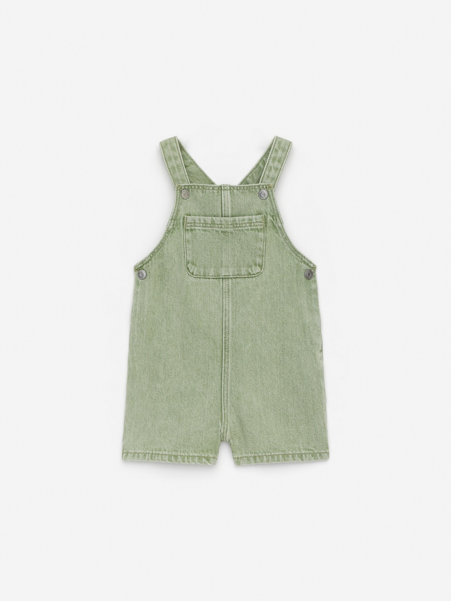 Krátké bavlněné kalhoty s laclem - Vypraná zelená