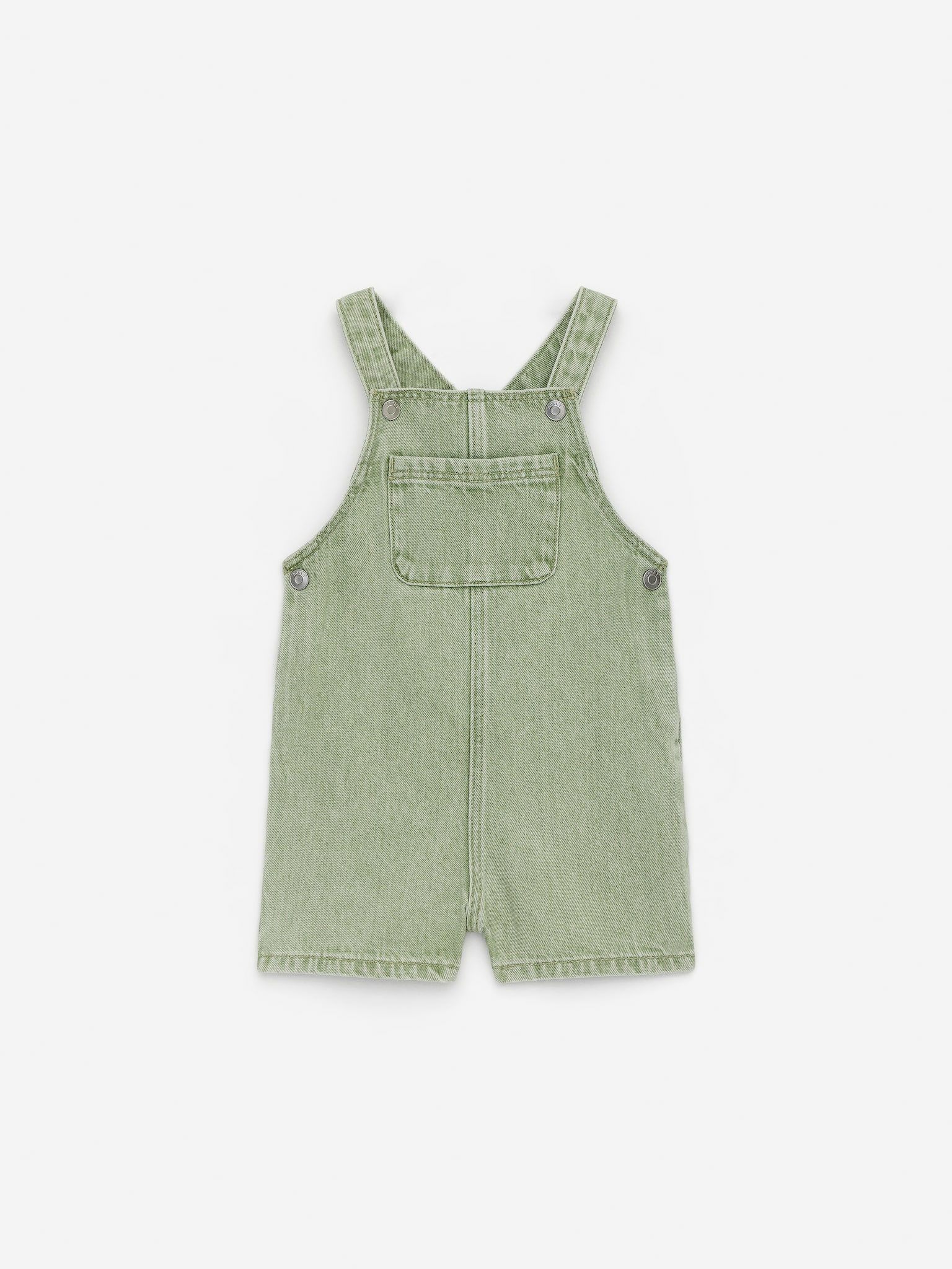 Short-Leg Cotton Dungarees - Washed Green