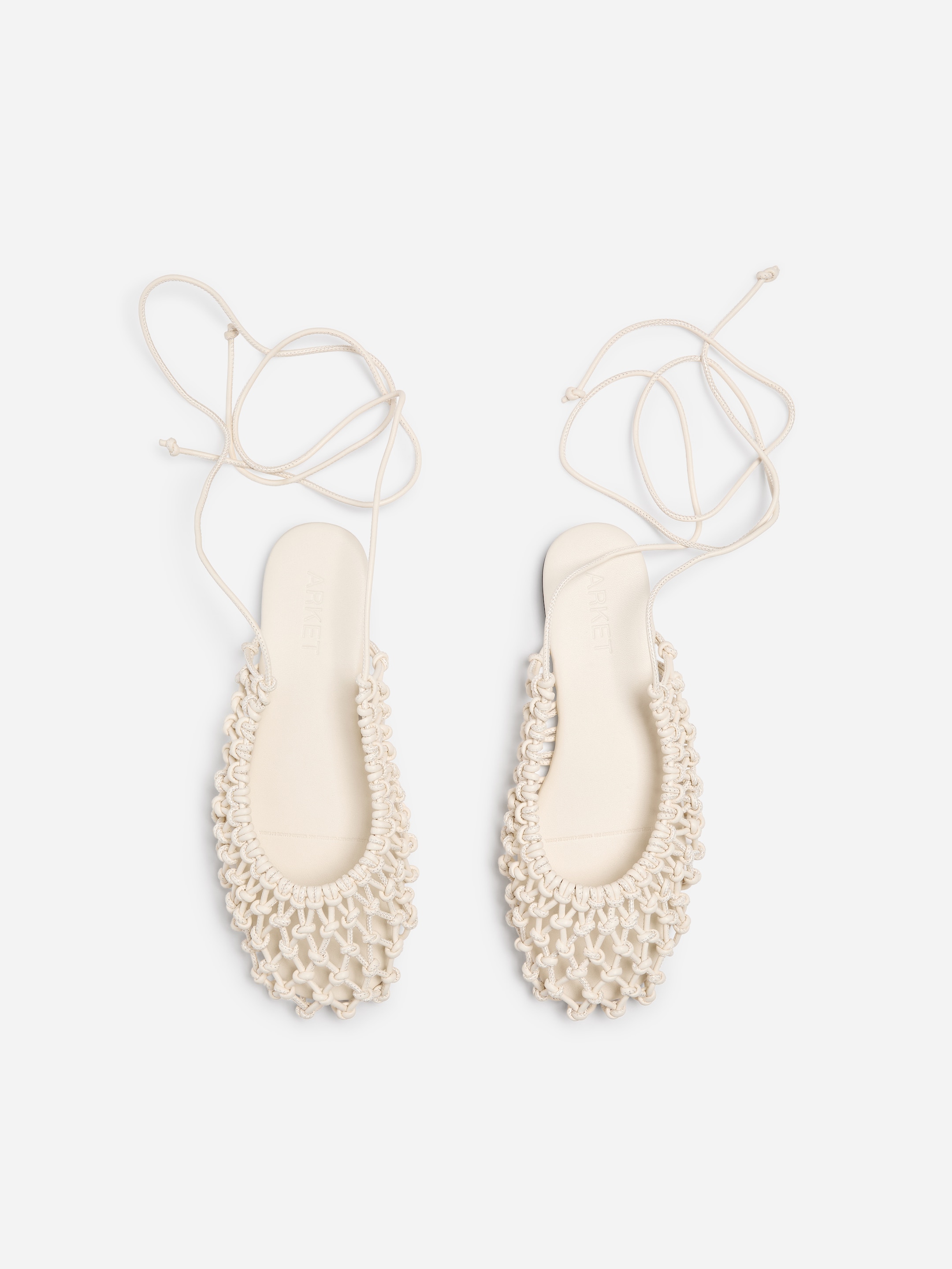 Ballerine slingback in pelle intrecciata - Bianco sporco - Women - StillMedia/DescriptiveStillLife - 4