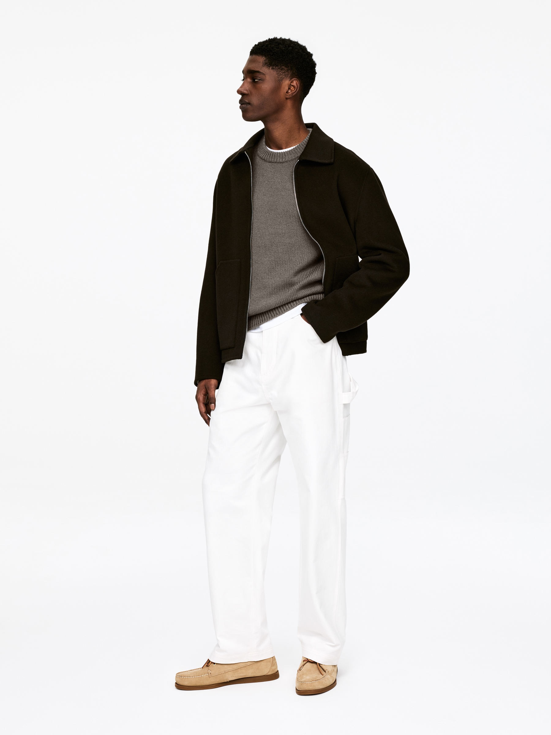 Pullover aus schwerem Wollstrick - Dunkles Graubraun - Relaxed Fit - Herren - StillMedia/Lookbook - 5