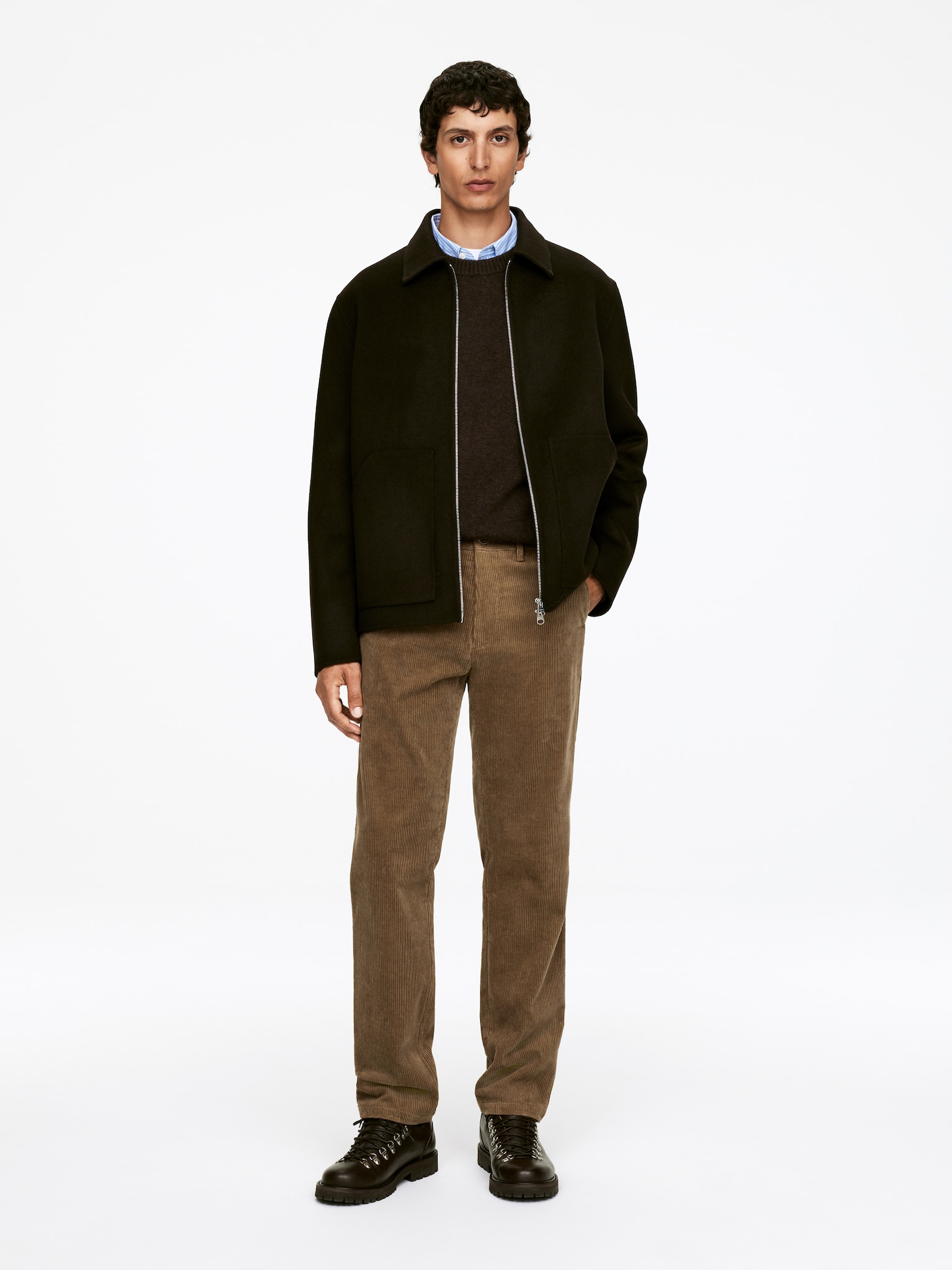 Chino in velluto a coste dal taglio dritto - Beige scuro/Nero/Blu scuro/Nero