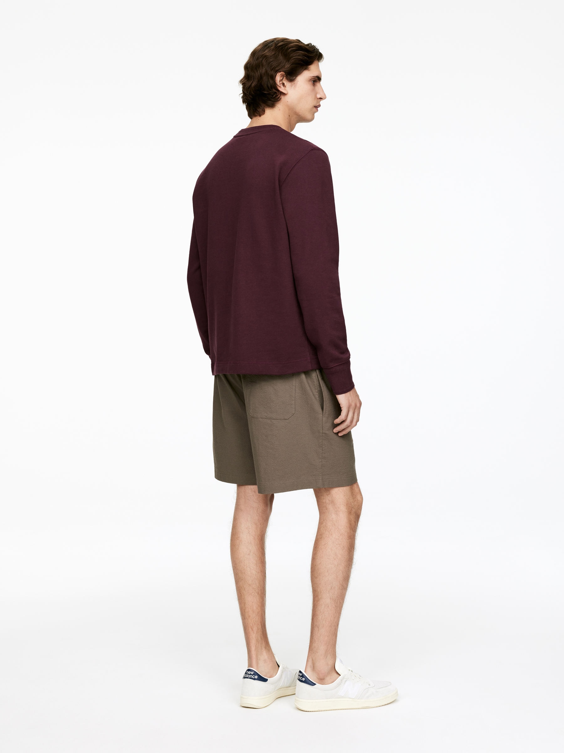 Straight-Cut Sweatshirt - Burgundy - Regular fit - Men - StillMedia/Lookbook - 6