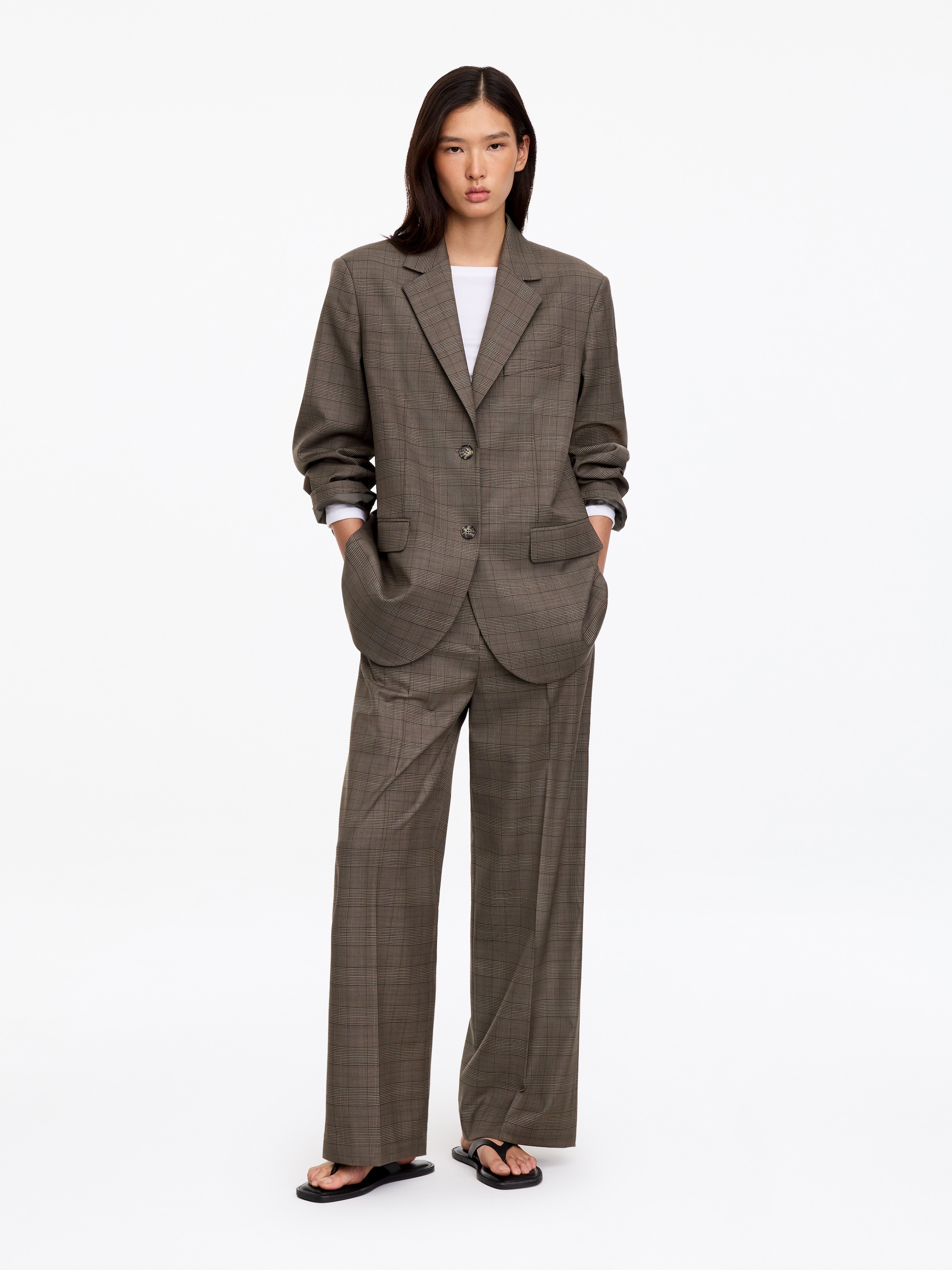 Relaxed Wool-Blend Blazer - Marrón/cuadros - Corte relajado - women - StillMedia/Lookbook - 5