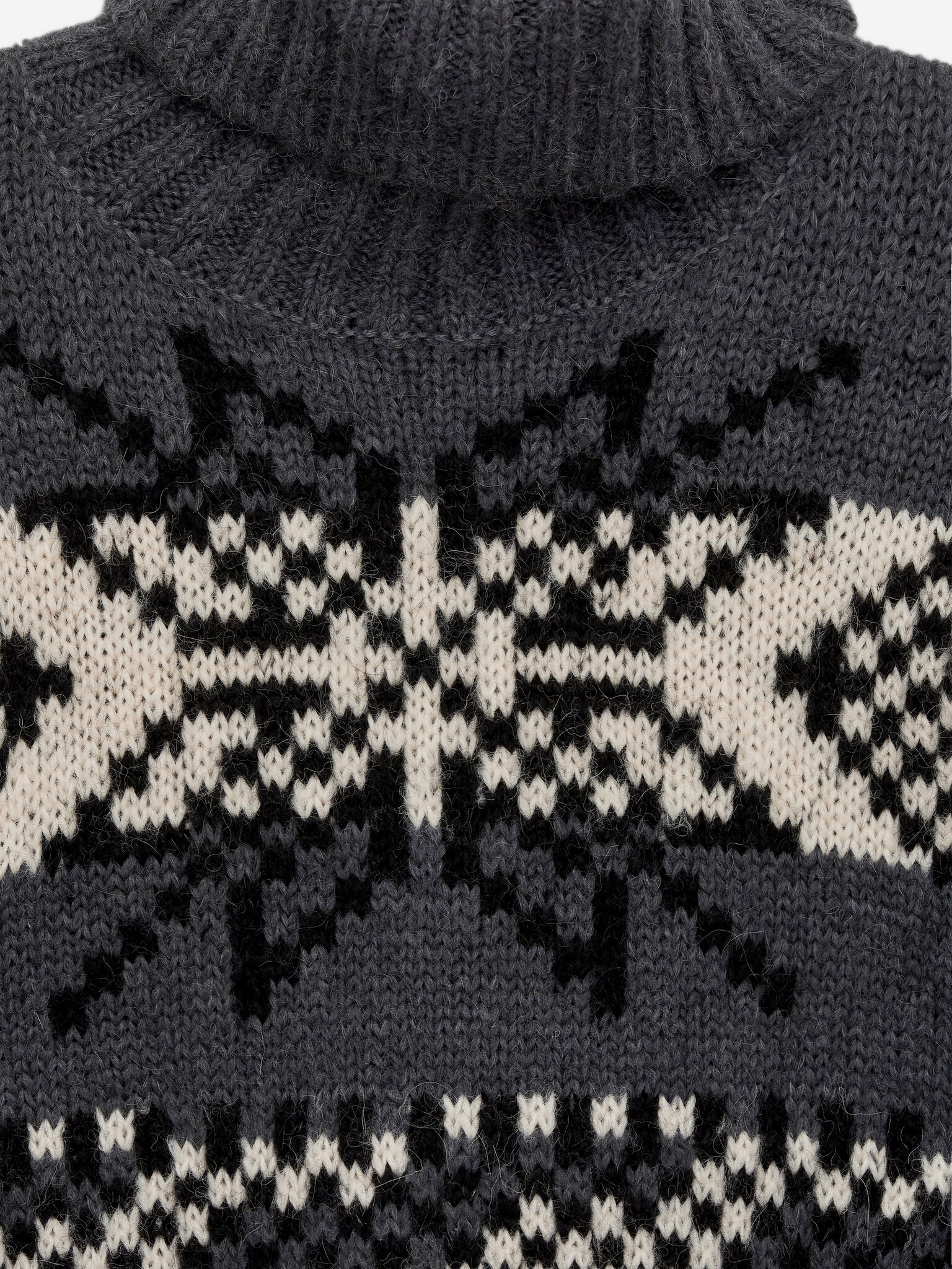 Wool-Alpaca Jacquard Jumper - Grey - 2