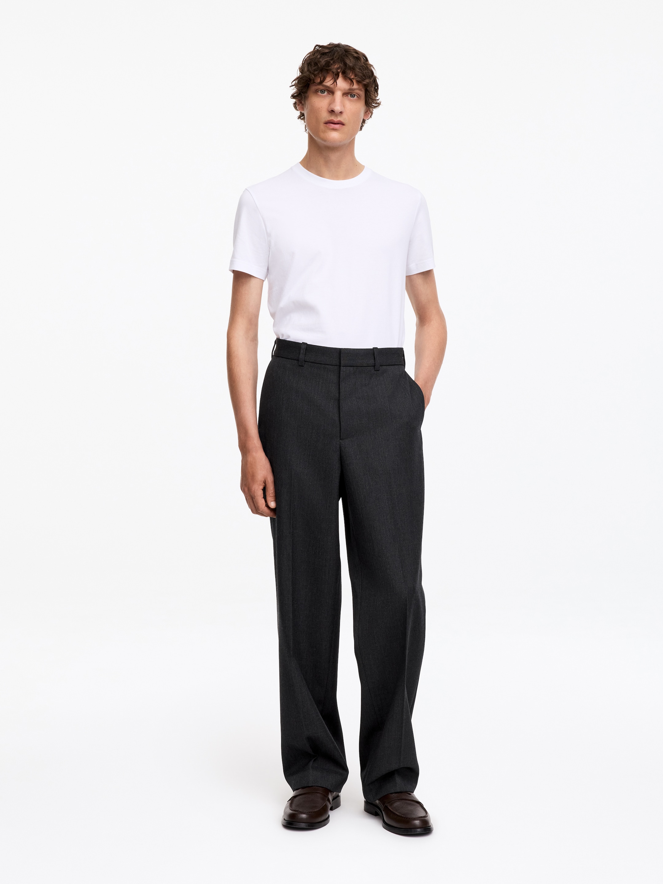 Relaxed Wool Trousers-Grey-20719