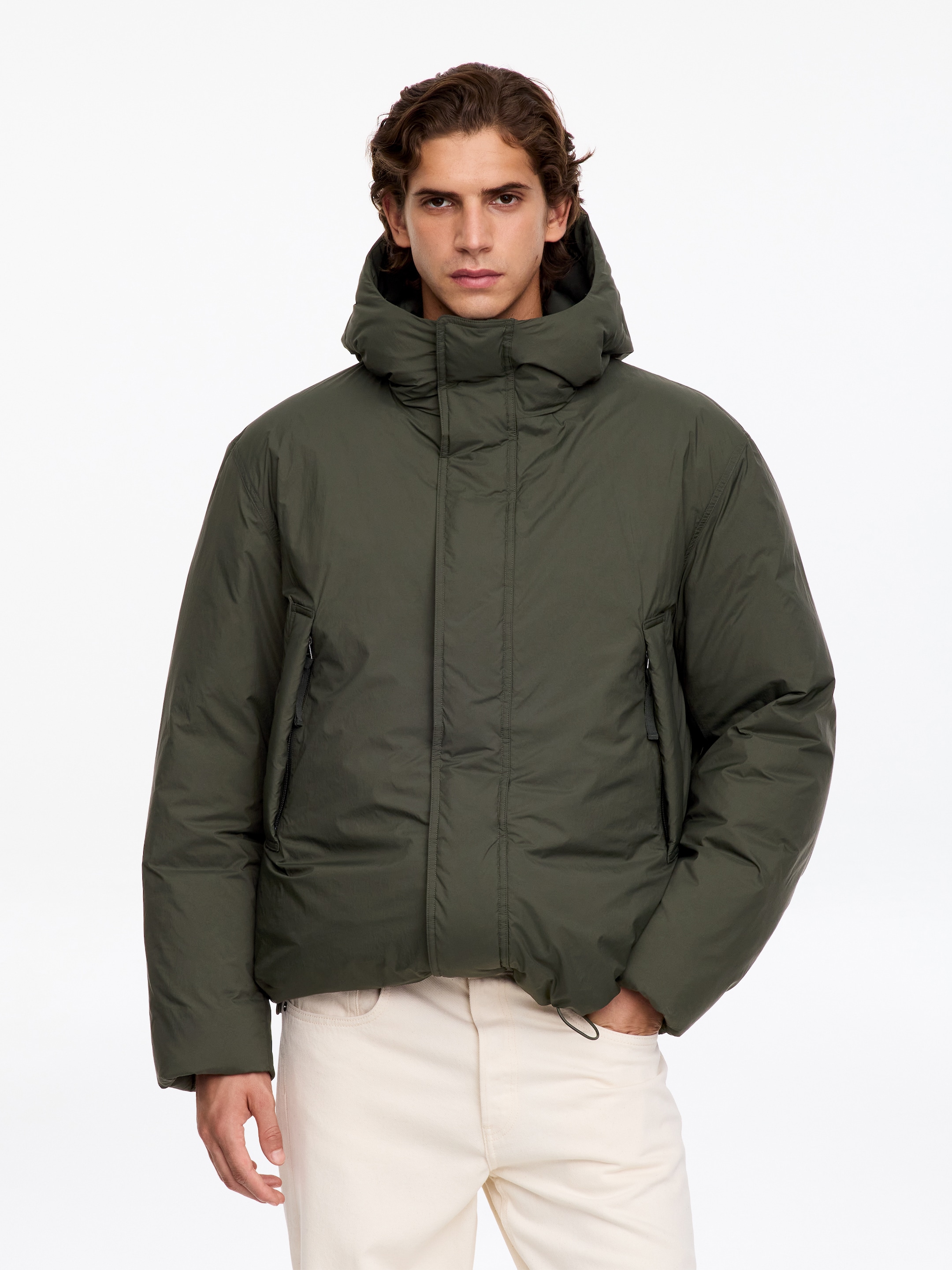 Giacca con cappuccio Re:Down - Verde kaki - Regular fit - men - StillMedia/Lookbook - 3