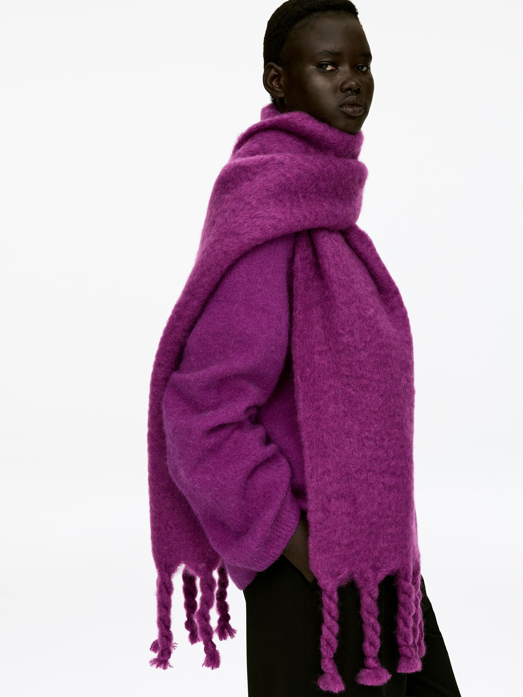 Mohair-Wool Blend Scarf - Purple - Women - StillMedia/Lookbook - 4