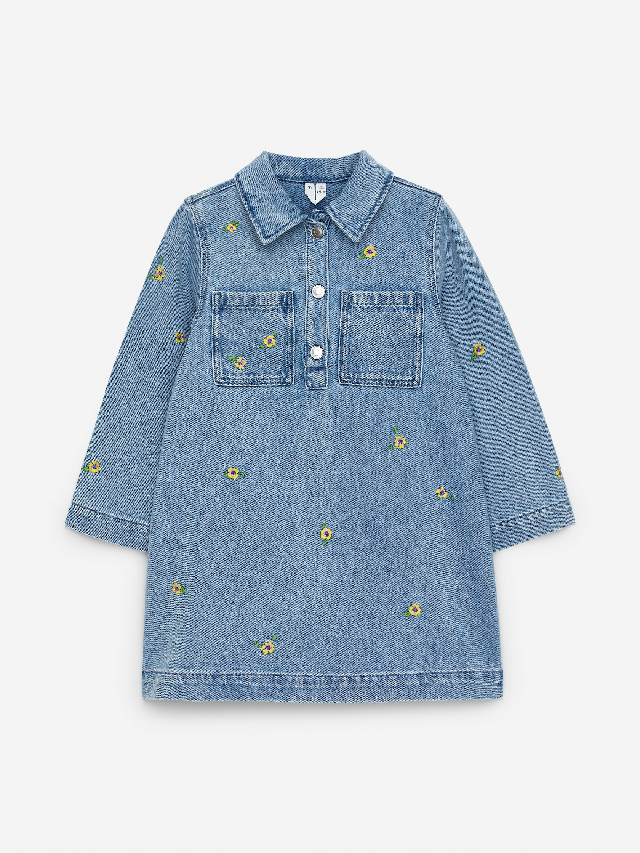 arket denim dress ARKET Lightweight Denim Midi Dress With Pleated Bodice in Blue