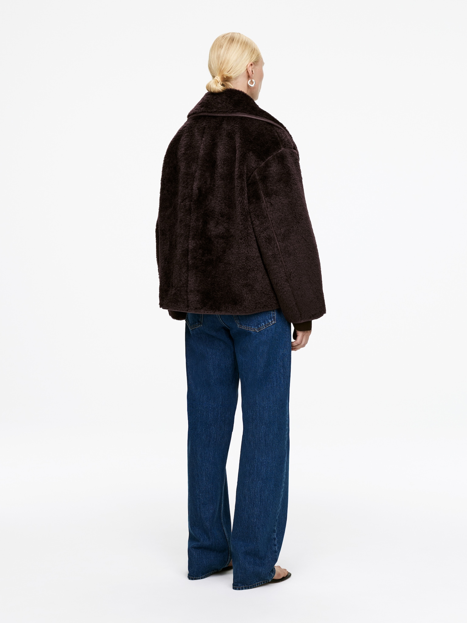 Veste courte en molleton - Marron - 3