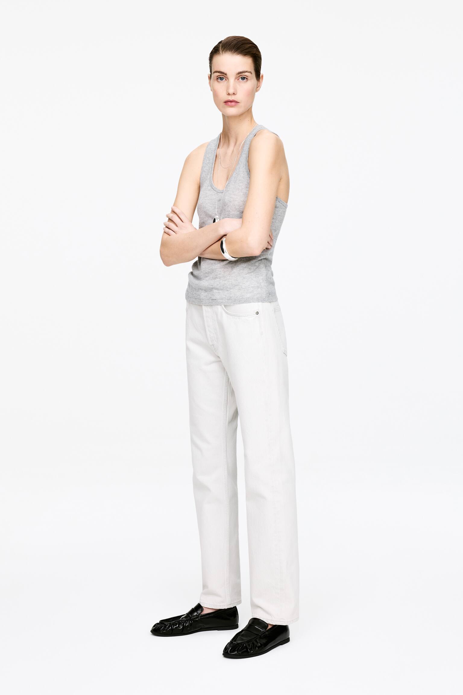 Потник от чист кашмир - Светлосиво - 4