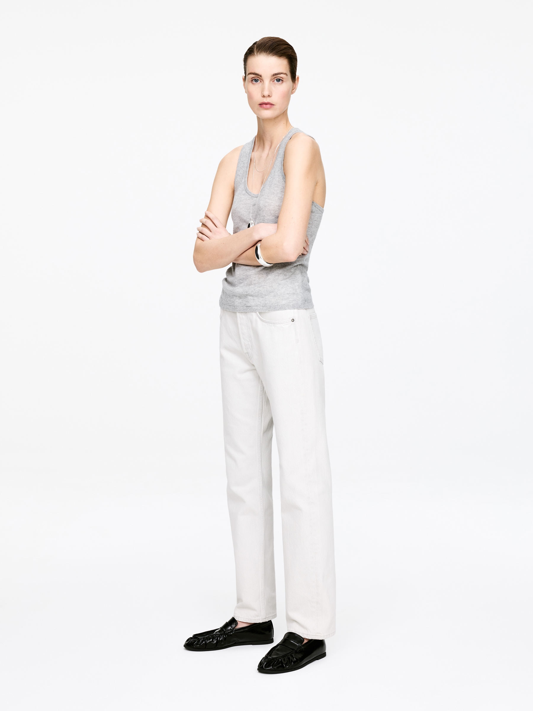 Pure Cashmere Tank Top - Light Grey - Regular fit - Women - StillMedia/Lookbook - 5