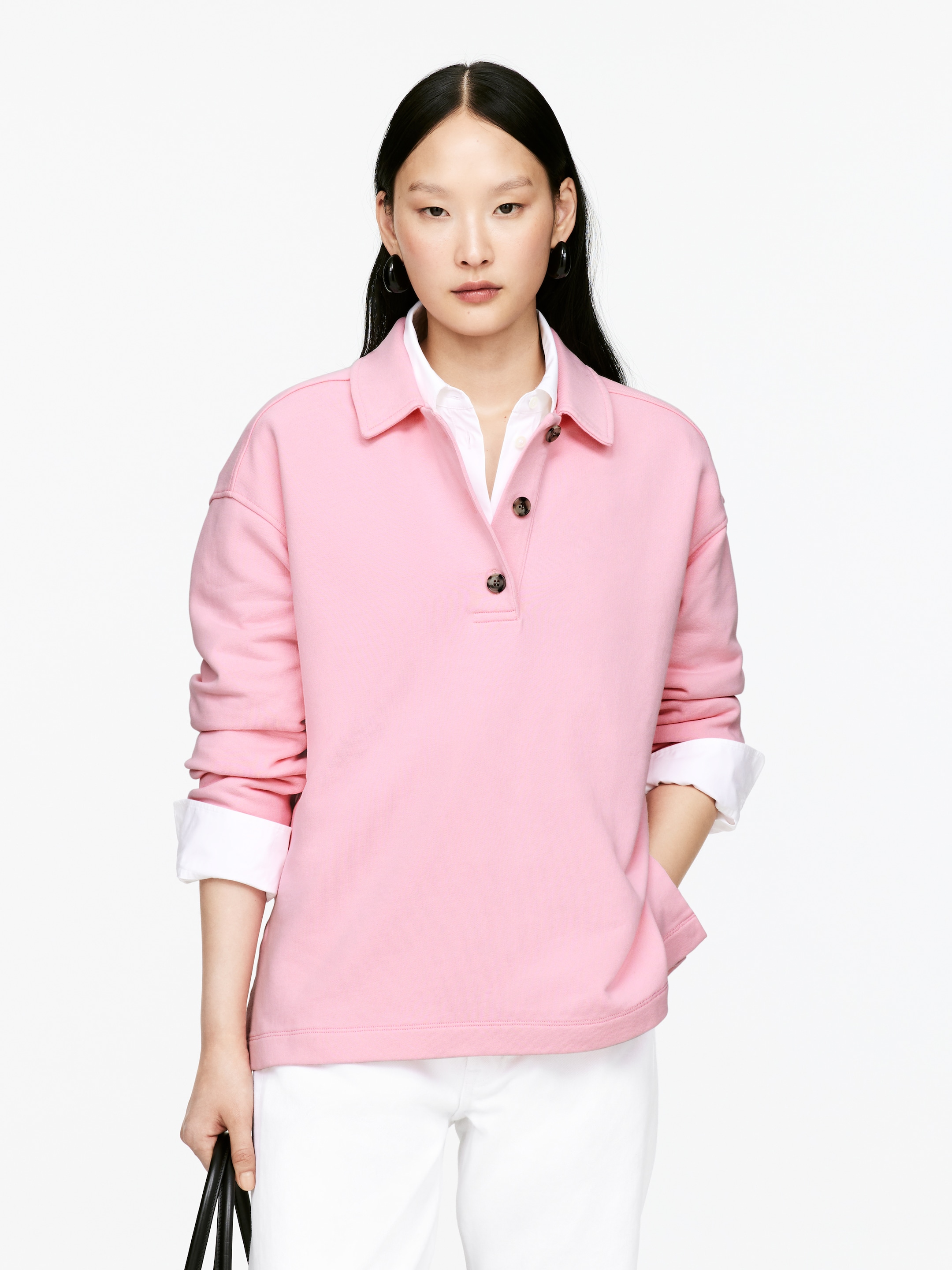 Ver imagen más grande: Sudadera tipo polo - Rosa - MUJER | H&M ES 1
