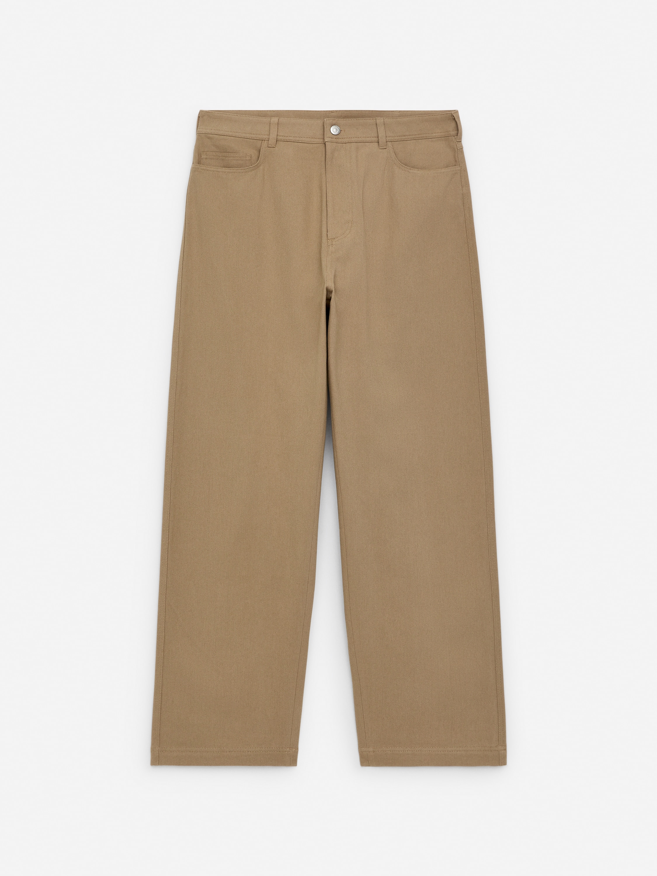 Pantalon ample à 5 poches - Beige/Noir délavé