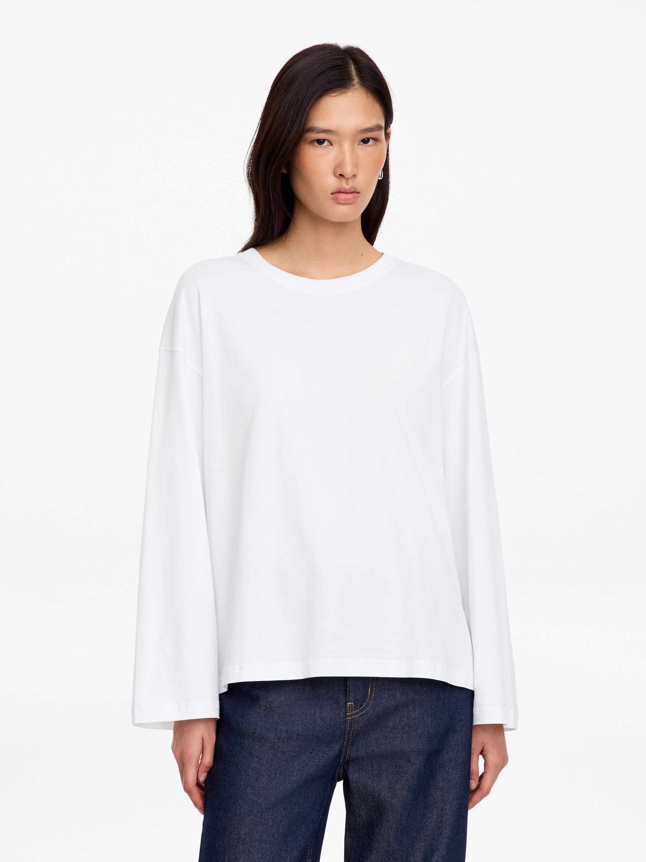 Camiseta de manga larga relaxed fit-White-18161