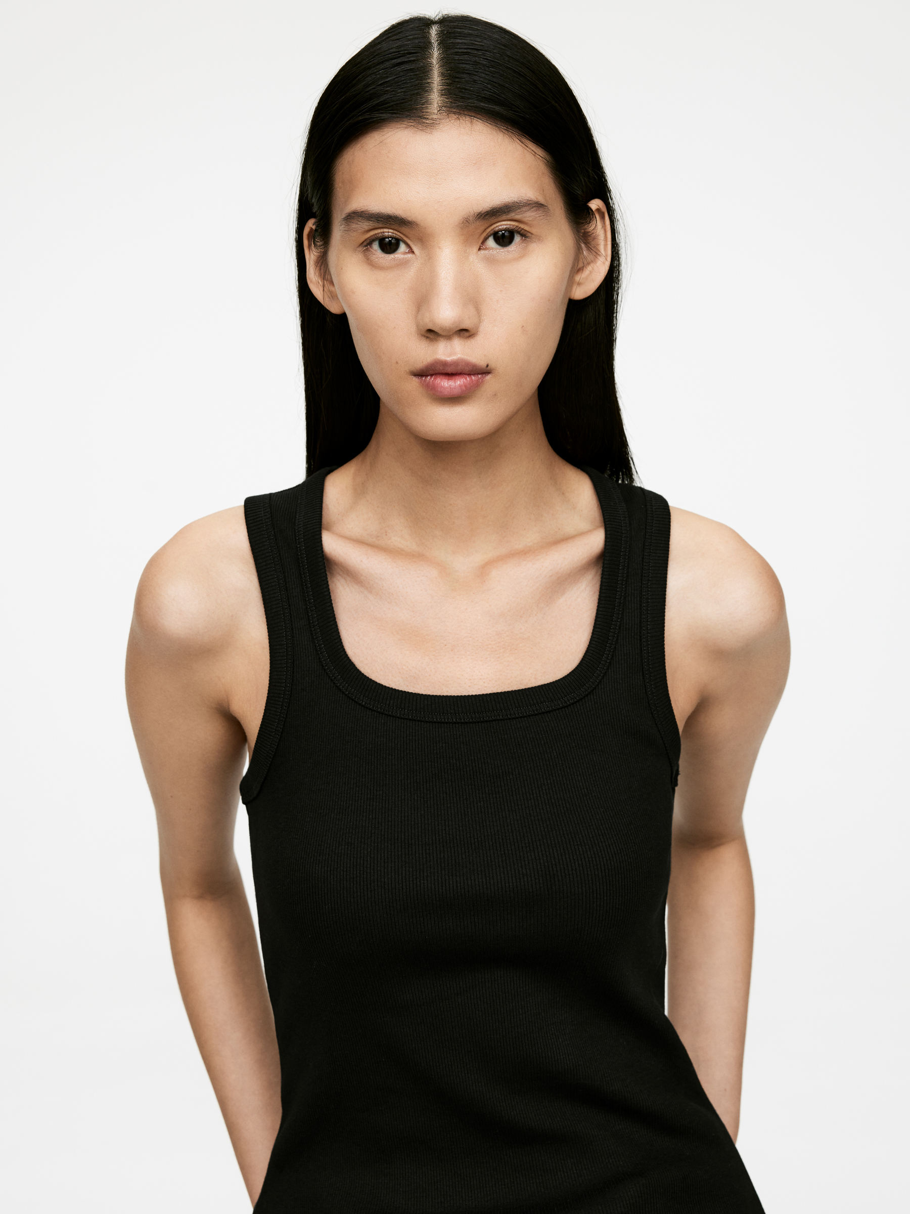 Ribbed Tank Top - Black - Slim fit - Women - StillMedia/Lookbook - 7