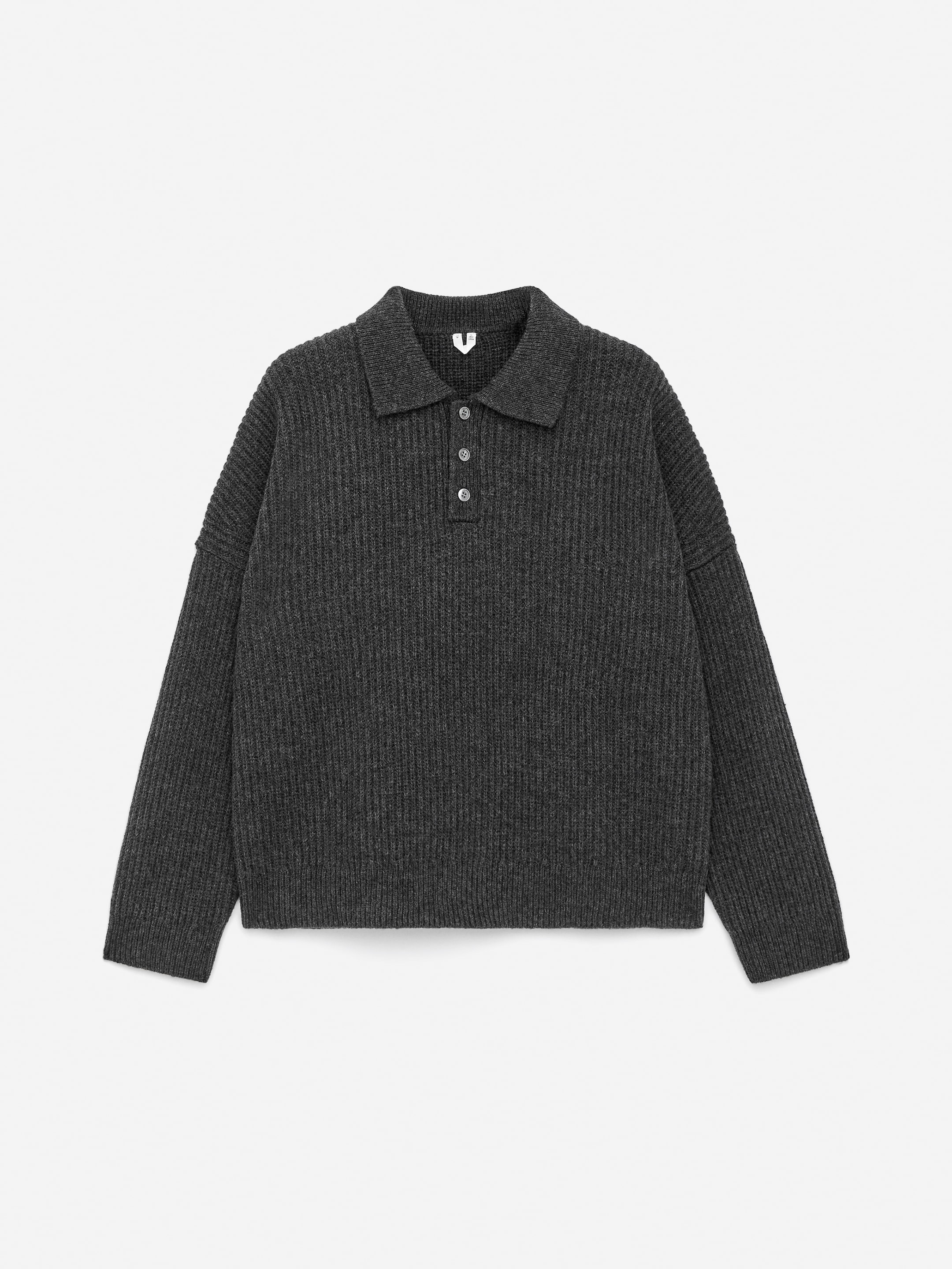 Wool Polo Jumper-#6E6E6E-16993