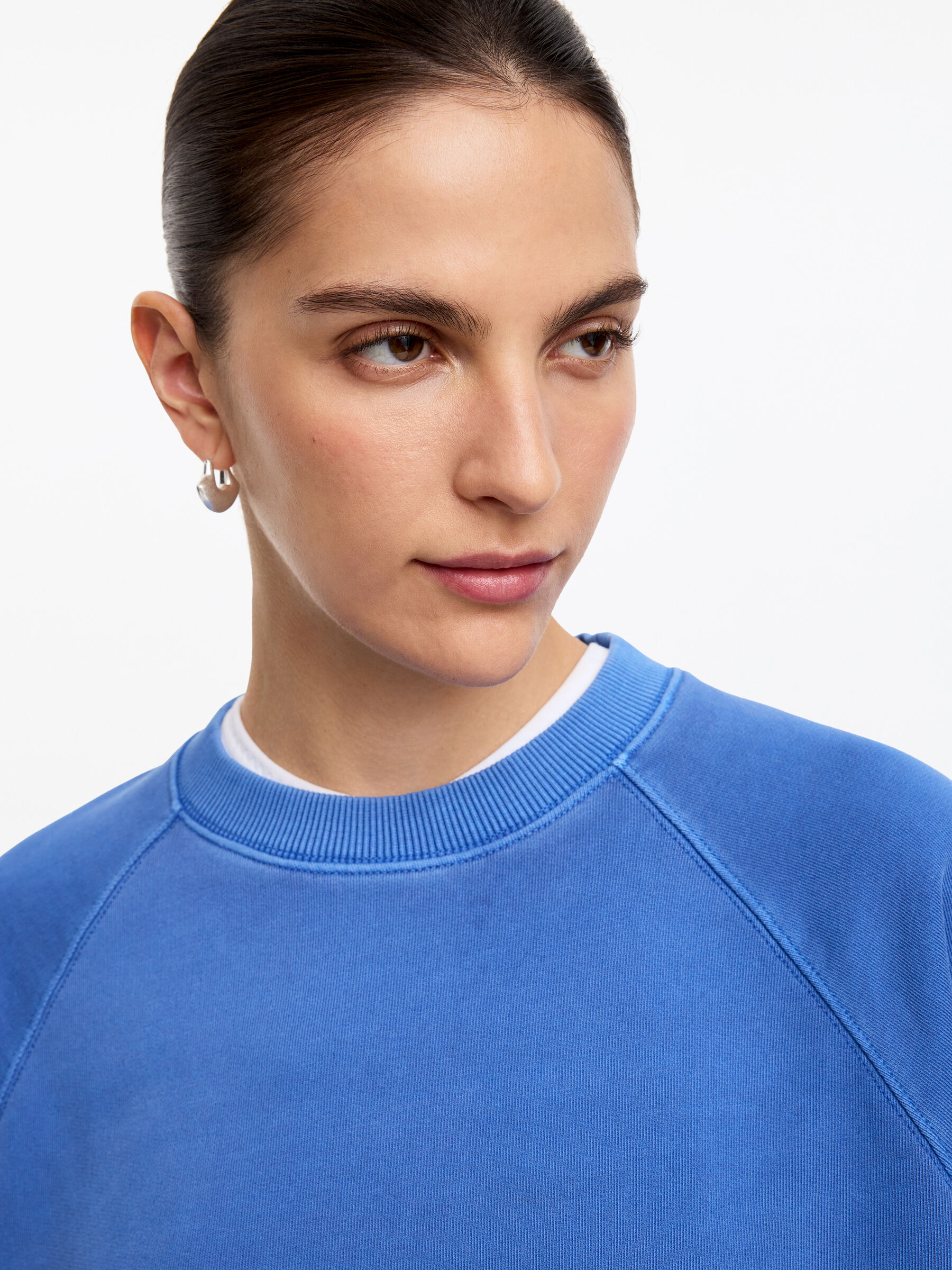 French Terry Sweatshirt - Blue - Regular fit - Women - StillMedia/Lookbook - 3