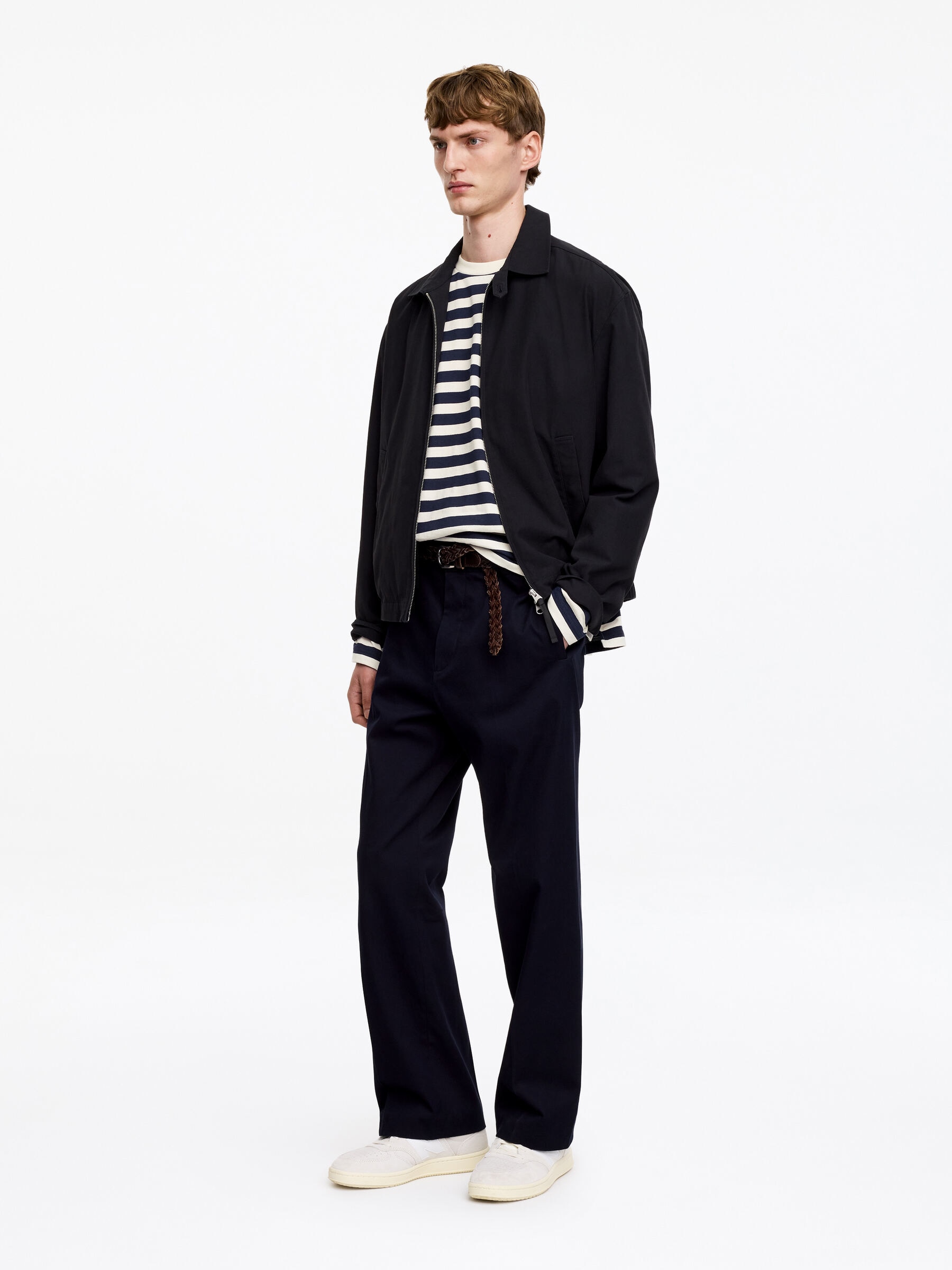 Relaxed Long-Sleeve T-Shirt - Off White/Dark Blue - Relaxed fit - Men - StillMedia/Lookbook - 3